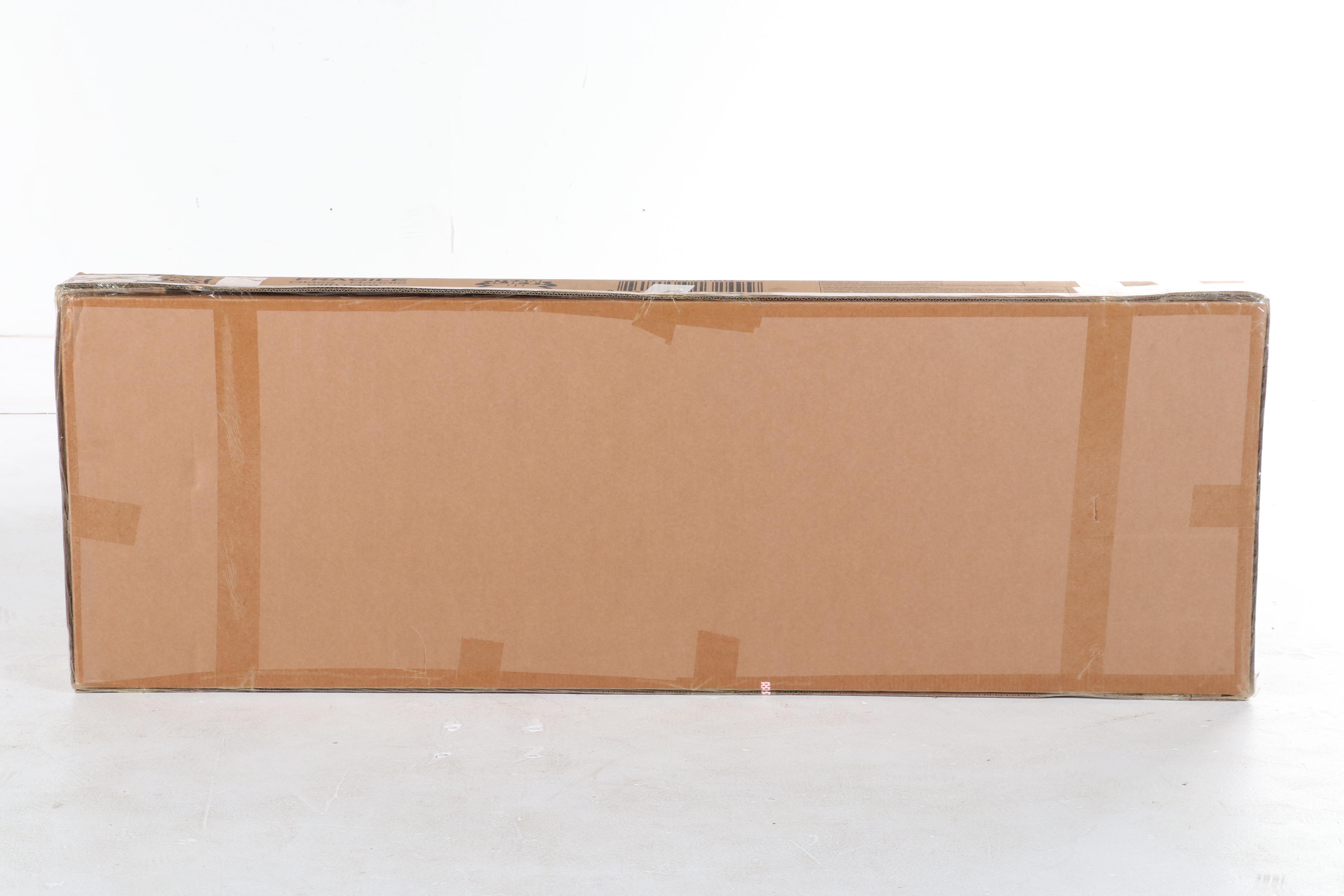 Walker Edison 58" Rustic TV Stand with Middle Doors in Rustic Oak