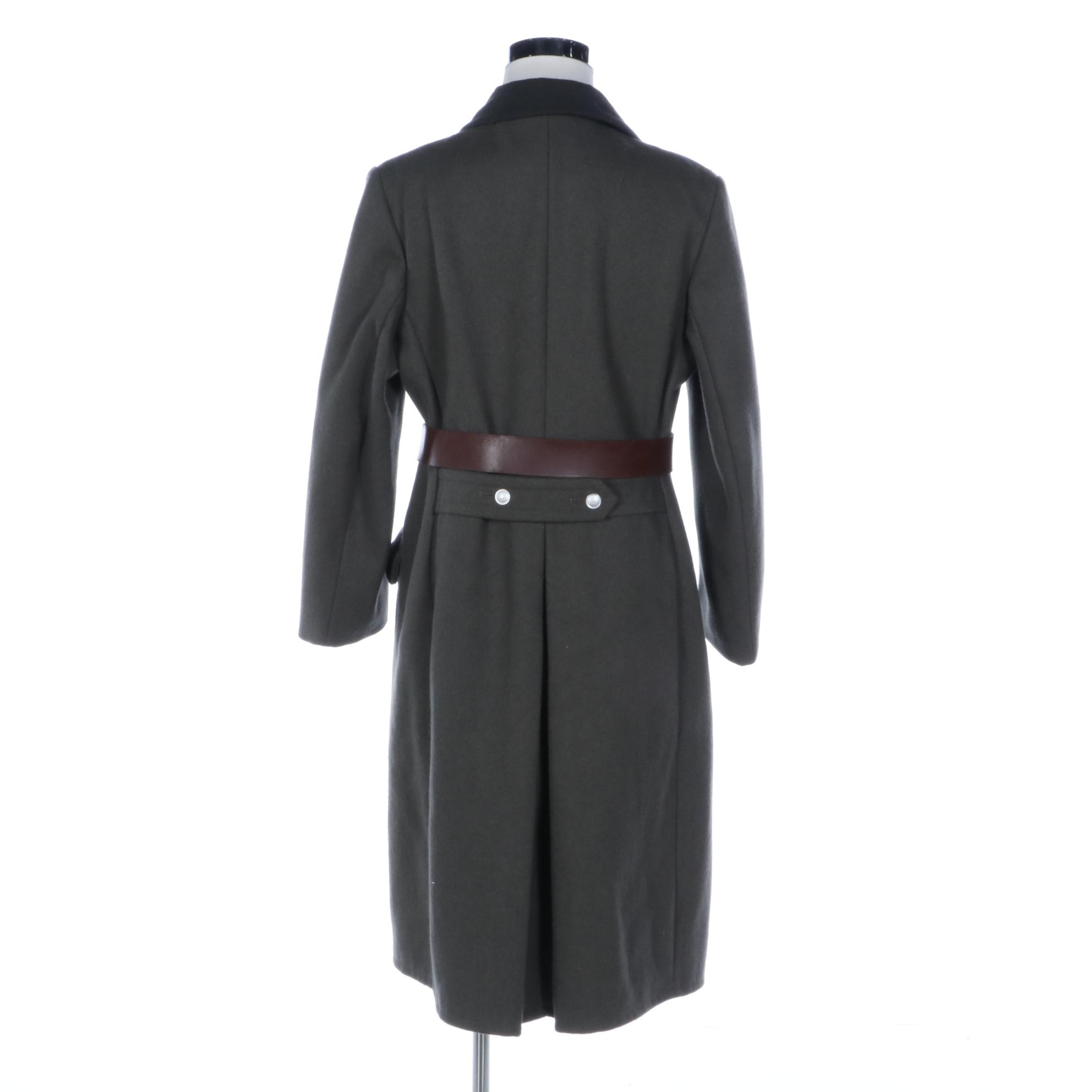 Nationale Volksarmee East German Officer Great Coat with Leather Belt