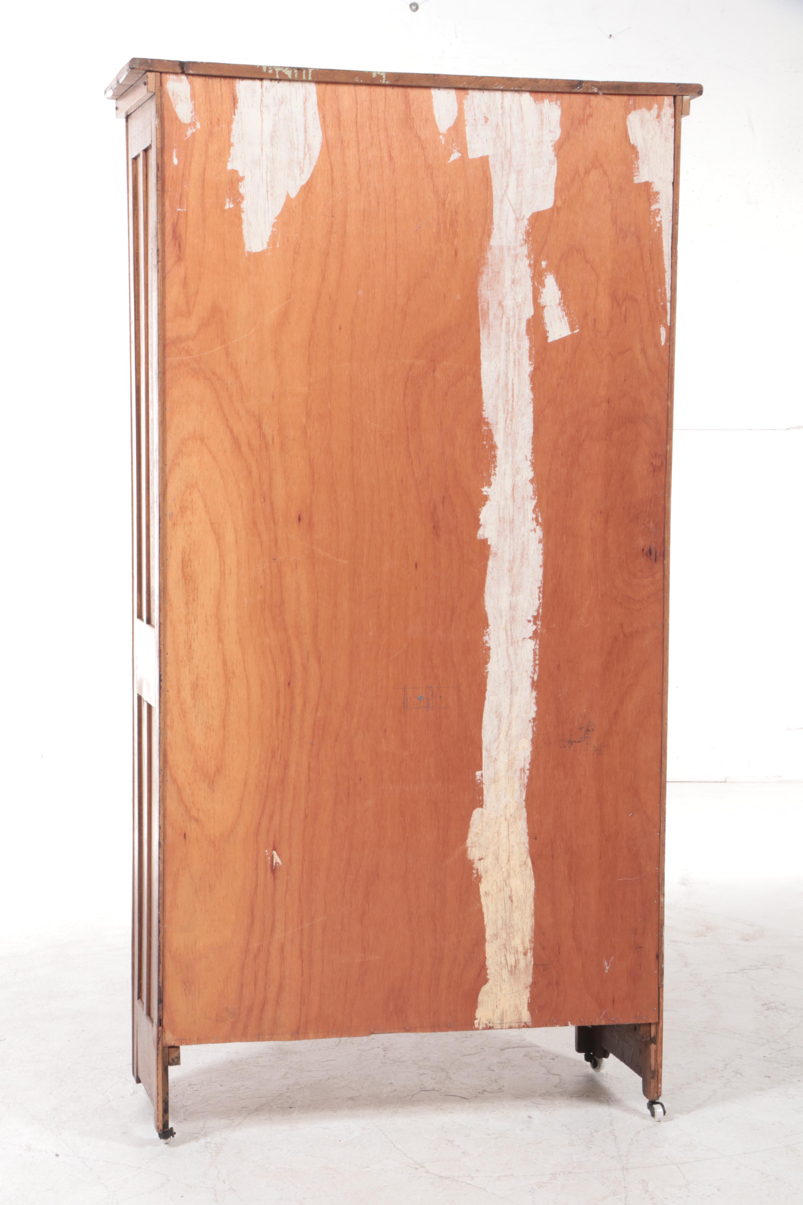 American Primitive Oak China Cupboard, Late 19th/Early 20th Century