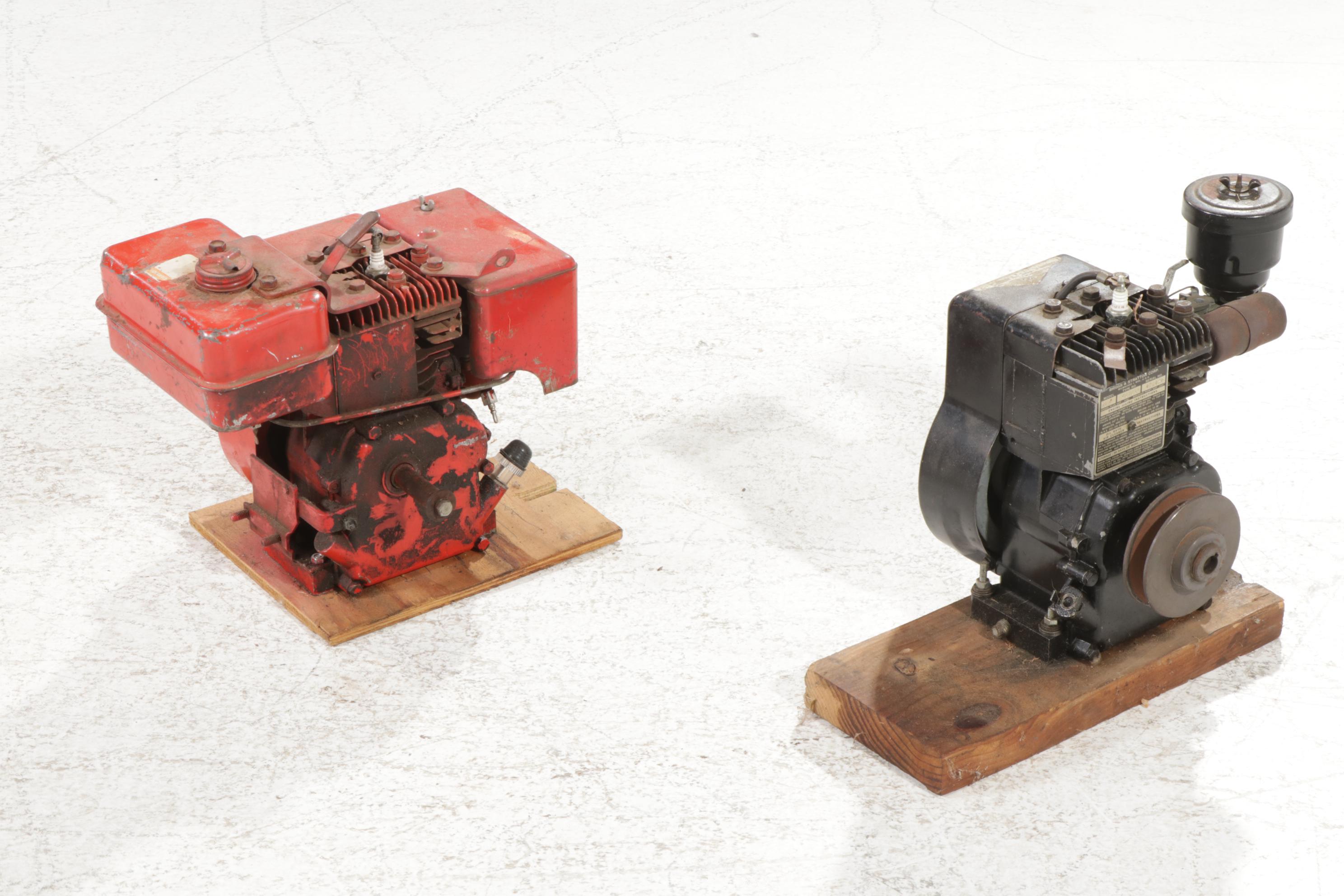 Two Briggs & Stratton Gas Engines, Mid 20th Century