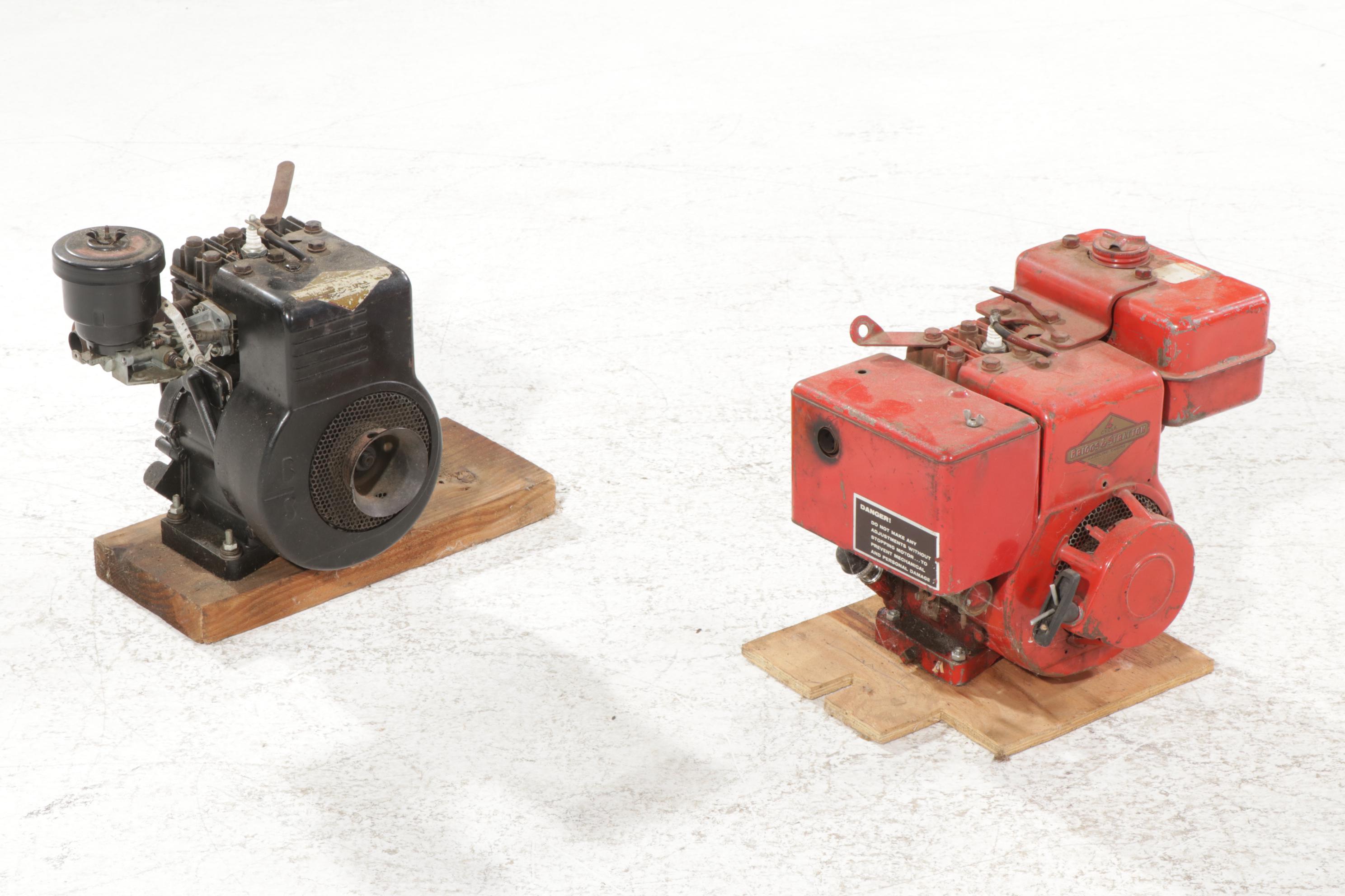 Two Briggs & Stratton Gas Engines, Mid 20th Century