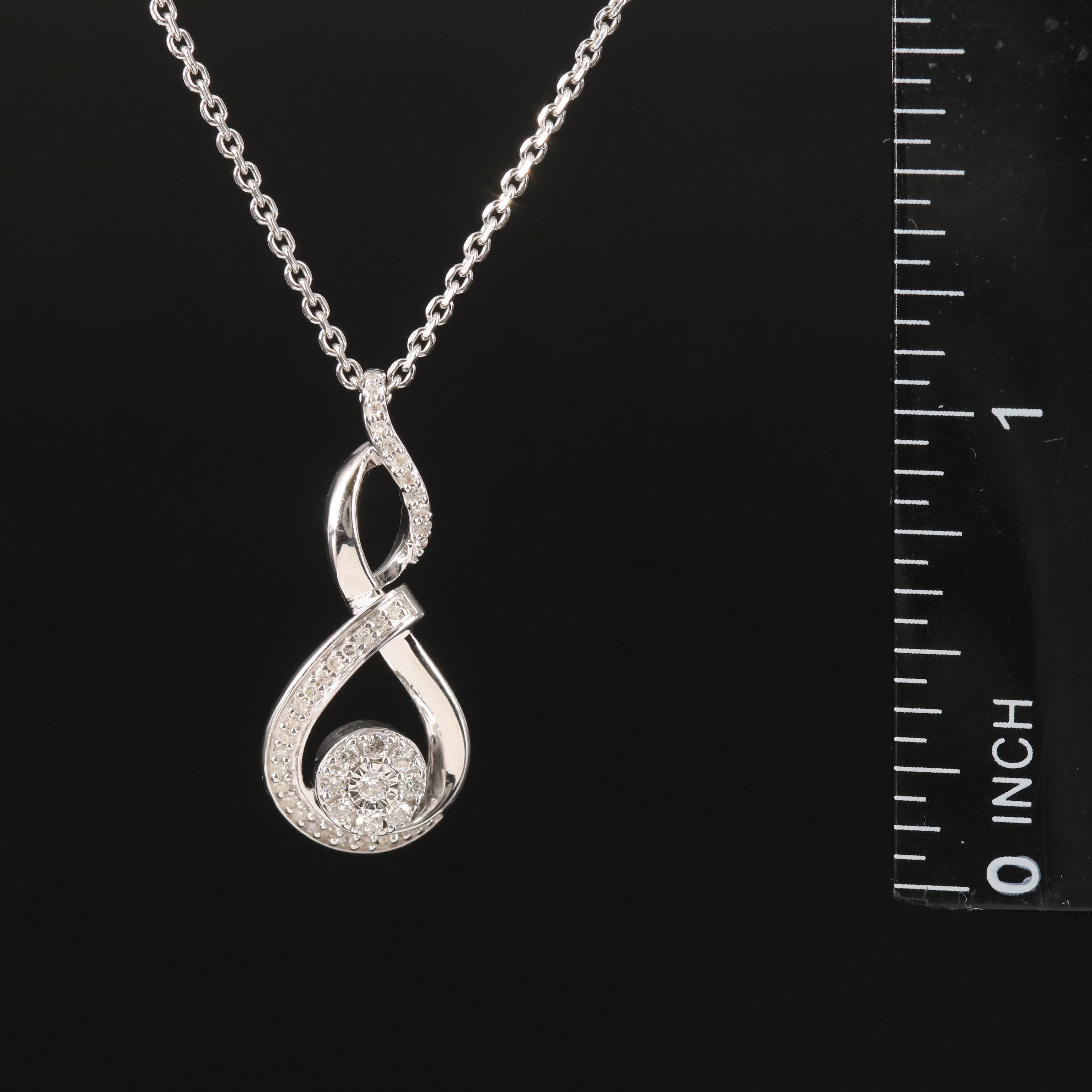 Sterling Diamond Pendant Necklace
