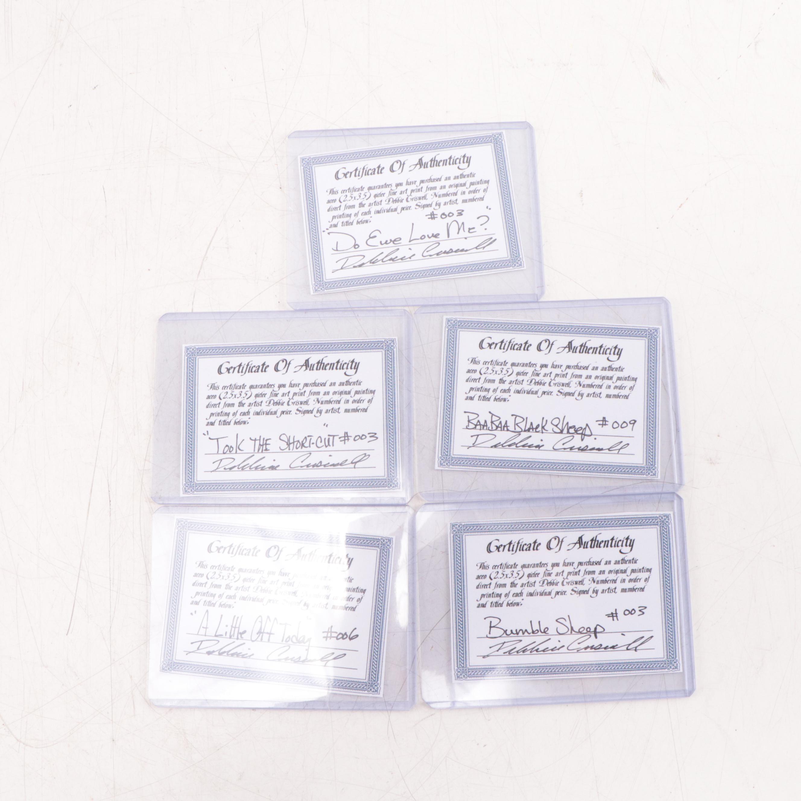 Debbie Criswell Folk Art Miniature Giclées of Sheep, 21st Century