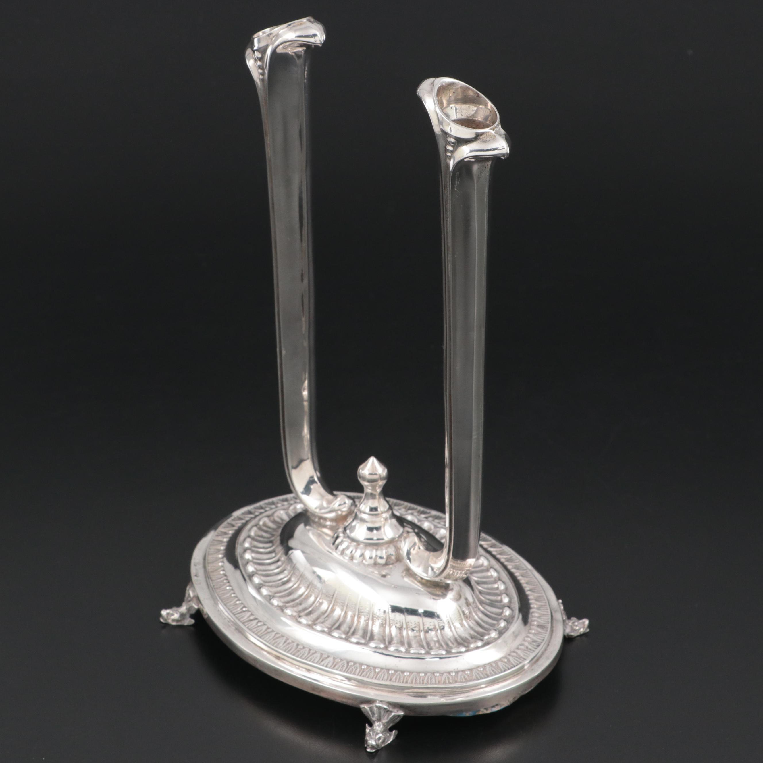 Greek Sterling Silver Double Bud Vase