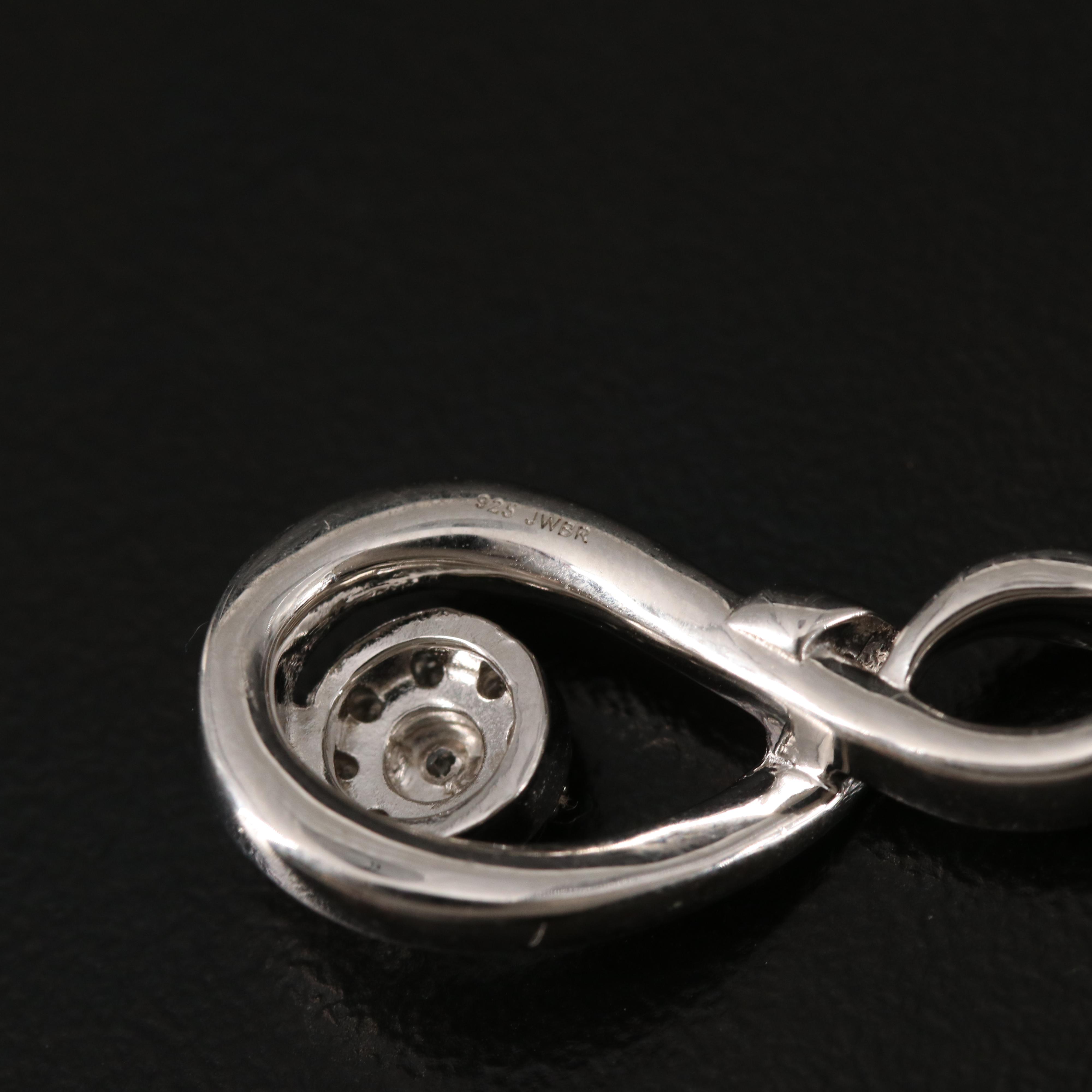 Sterling Diamond Twist Pendant Necklace