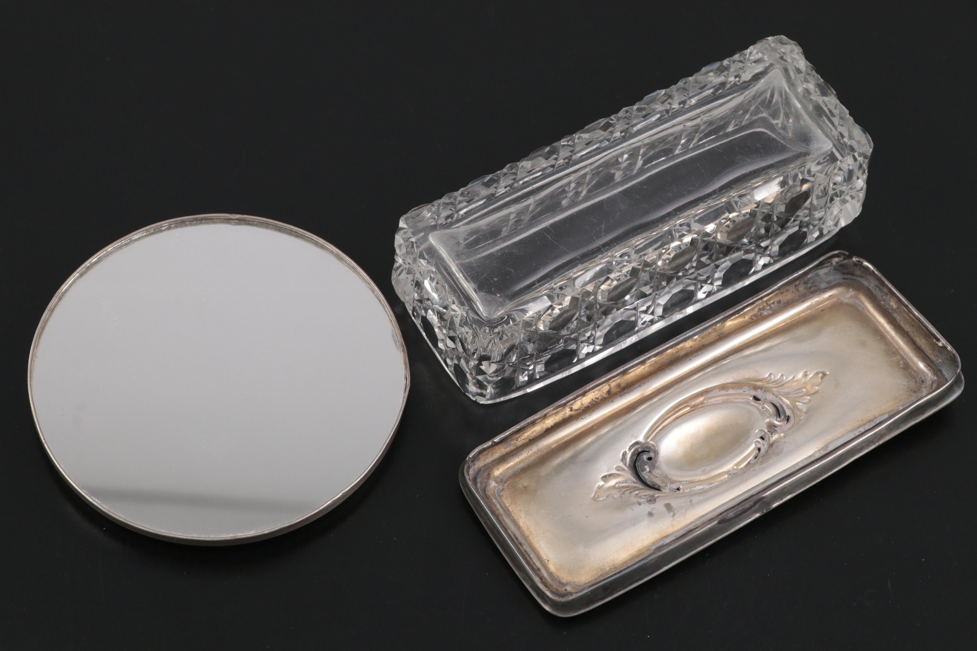 English and American Sterling Silver and Glass Vanity Jar Collection