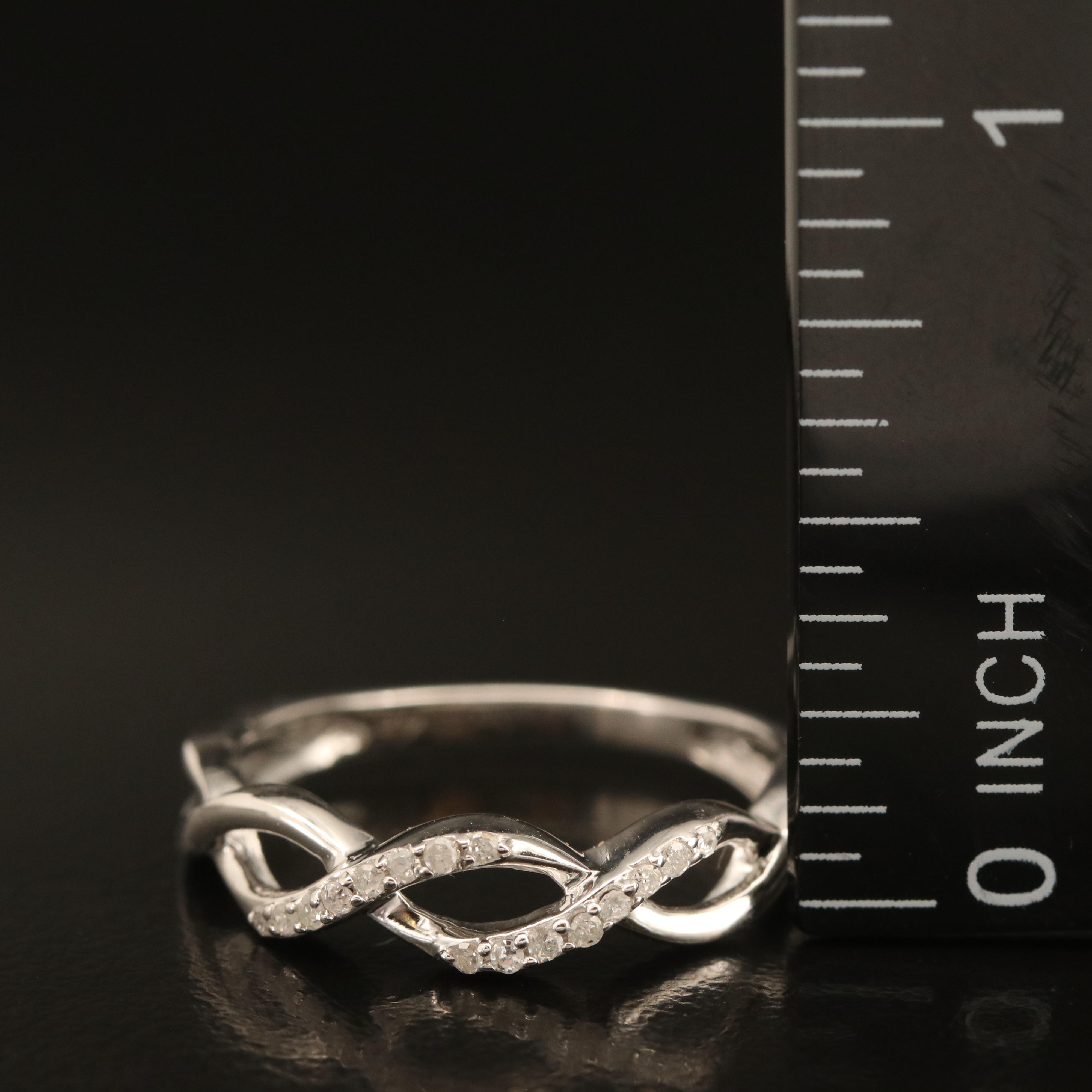 Sterling Diamond Twist Ring