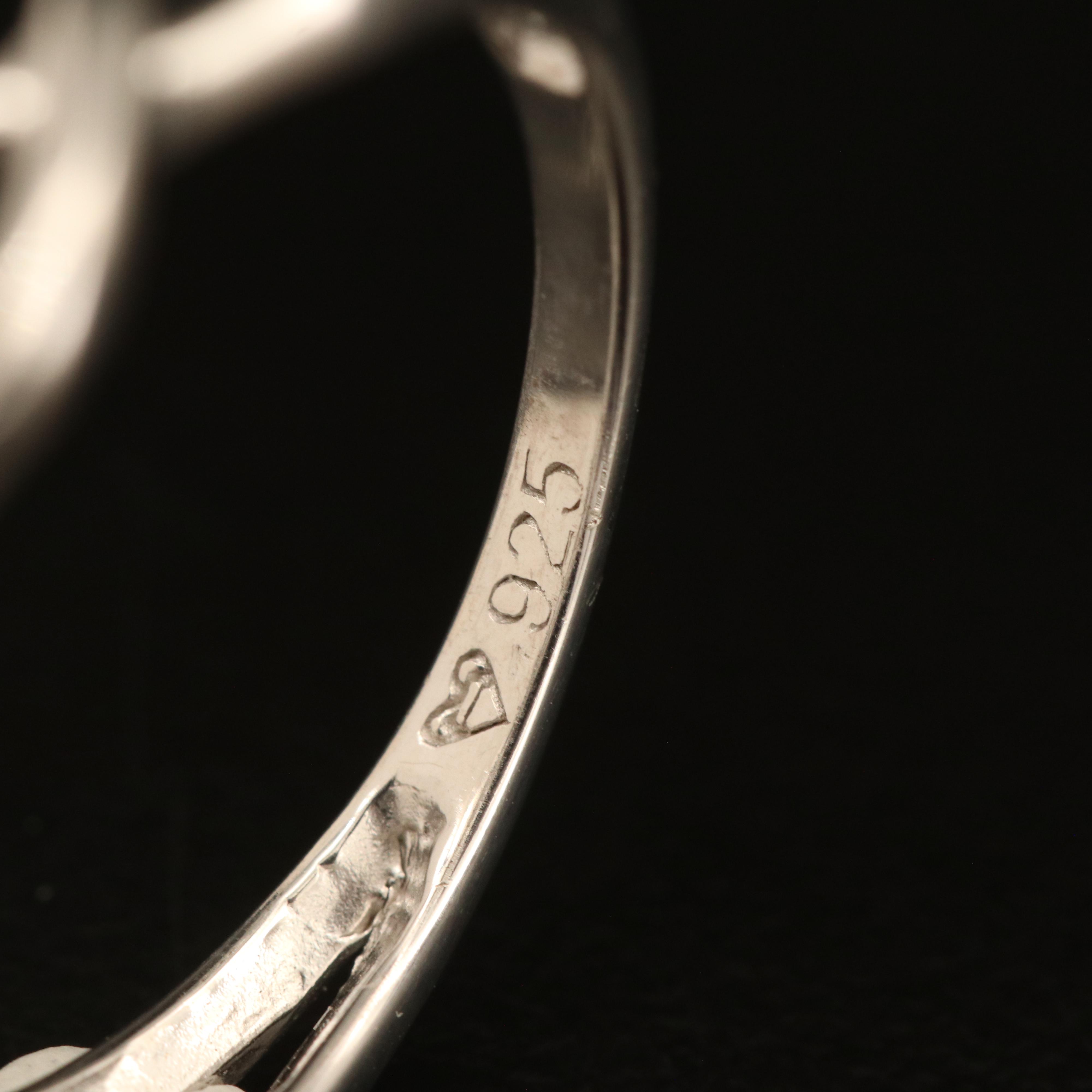 Sterling Diamond Twist Ring