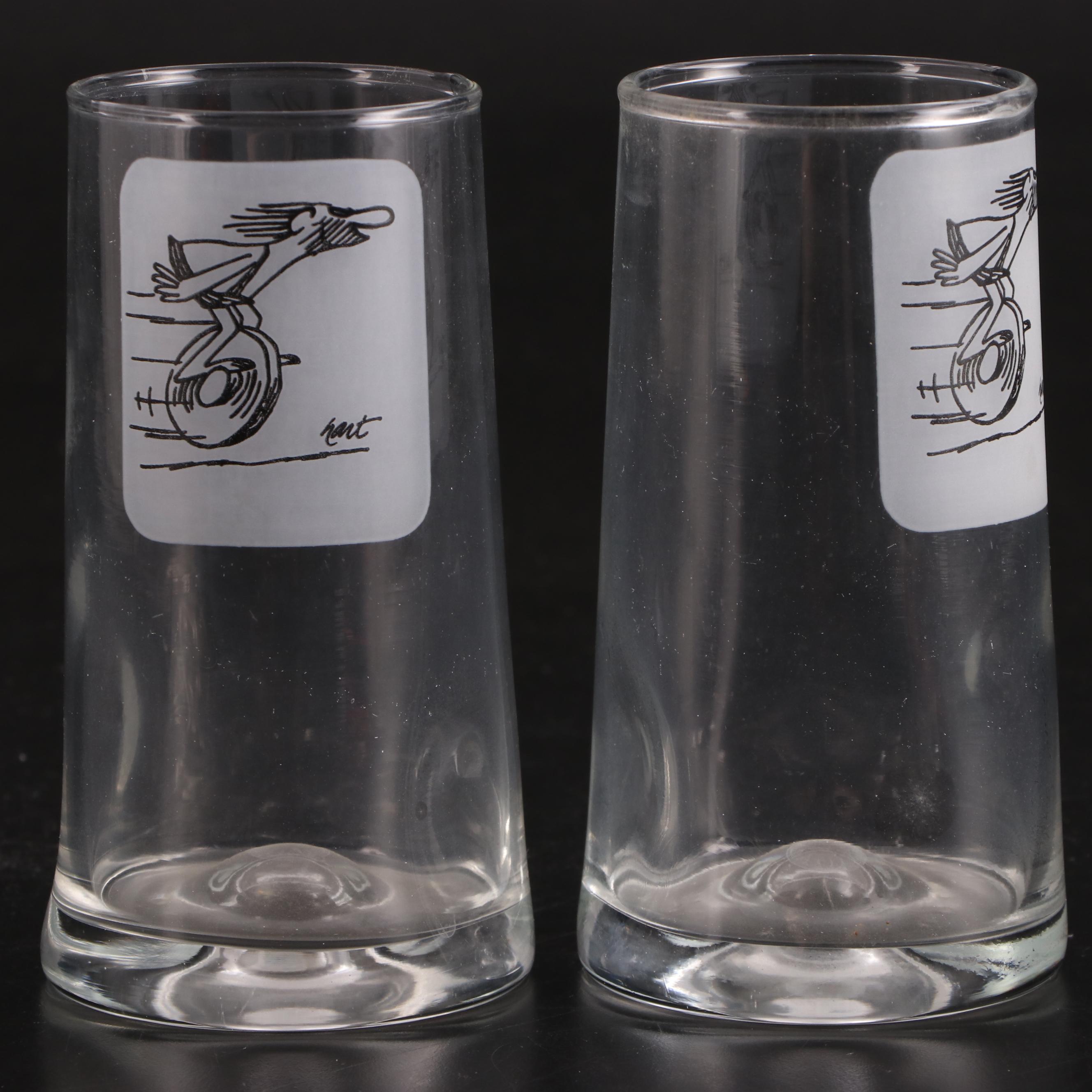 Johnny Hart BC Dimpled Glass Pitcher and Tumblers