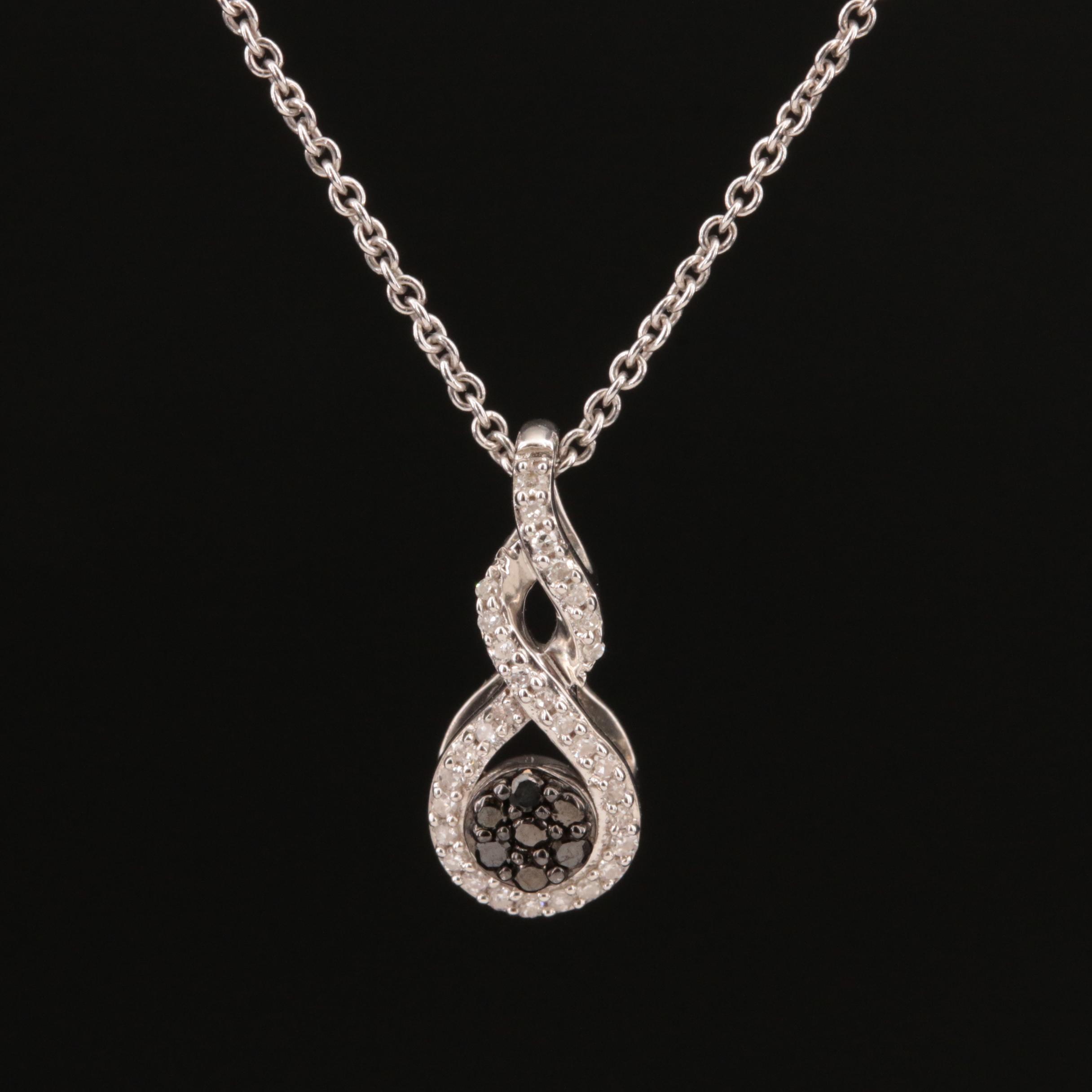 Sterling Diamond Pendant Necklace