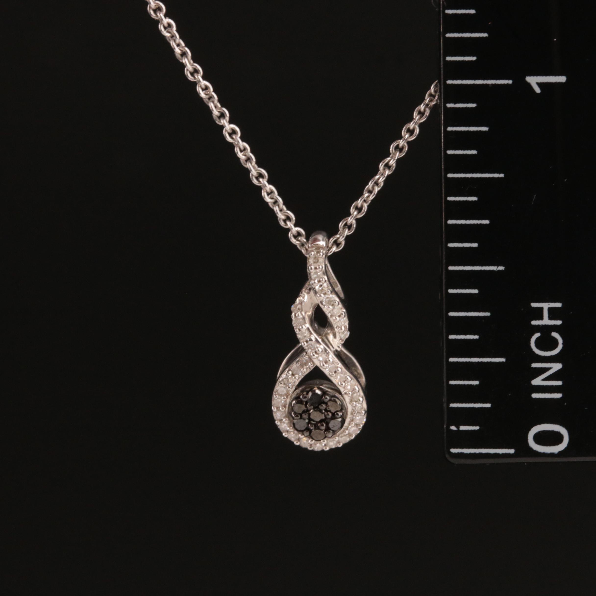 Sterling Diamond Pendant Necklace