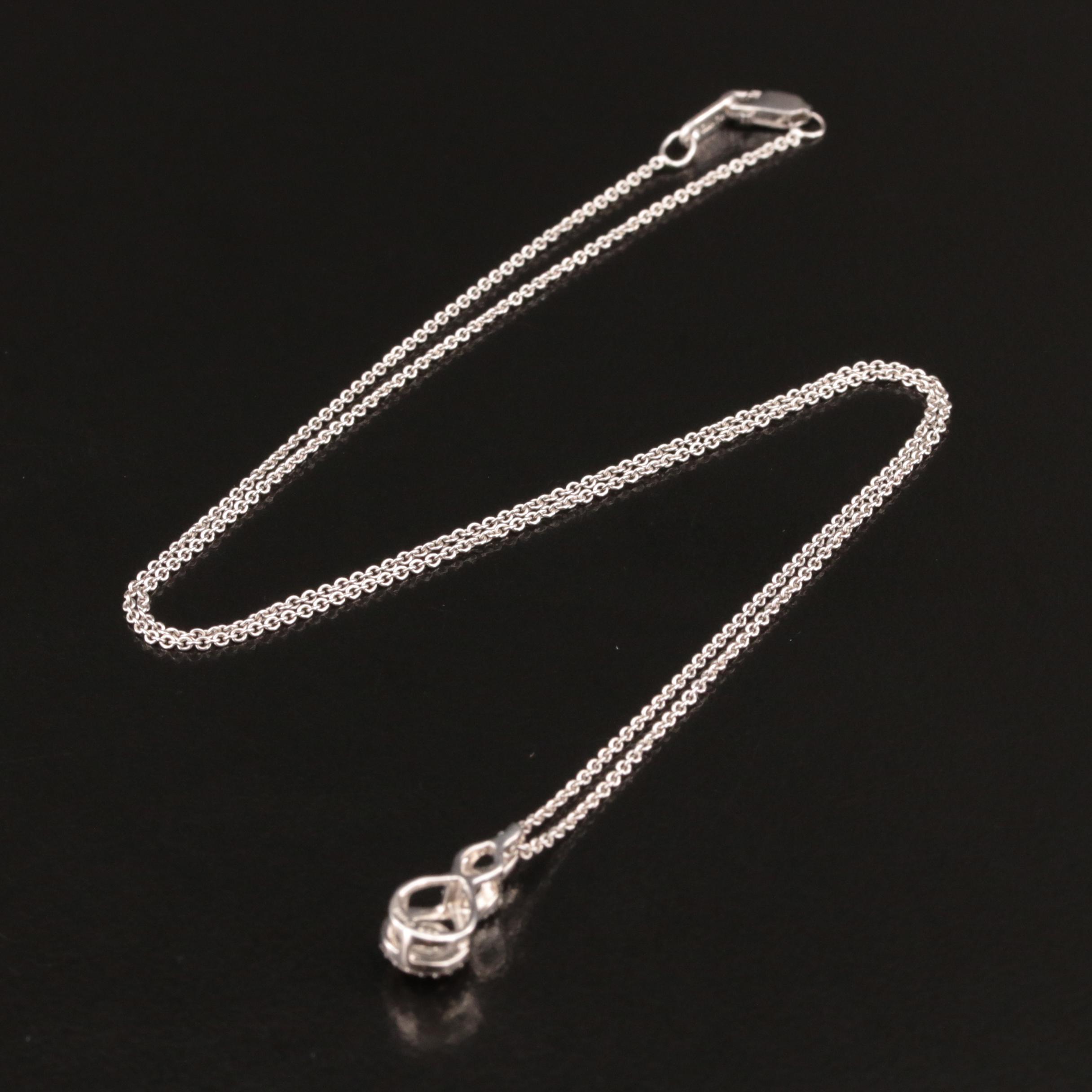 Sterling Diamond Pendant Necklace