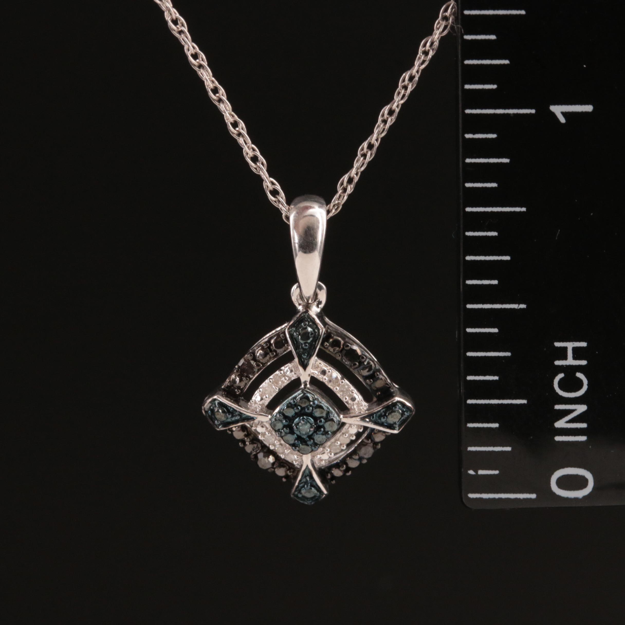 Sterling Diamond Pendant Necklace
