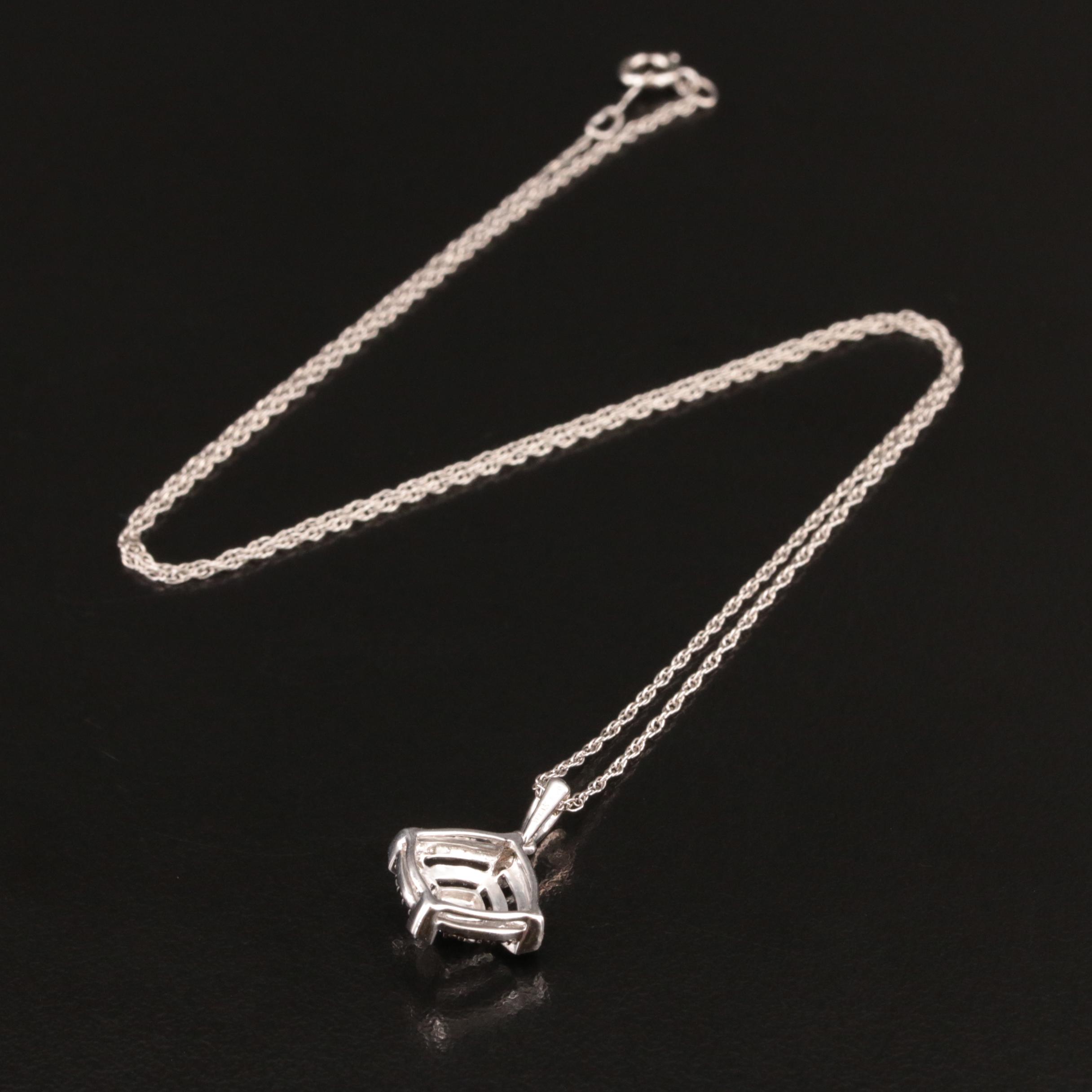 Sterling Diamond Pendant Necklace