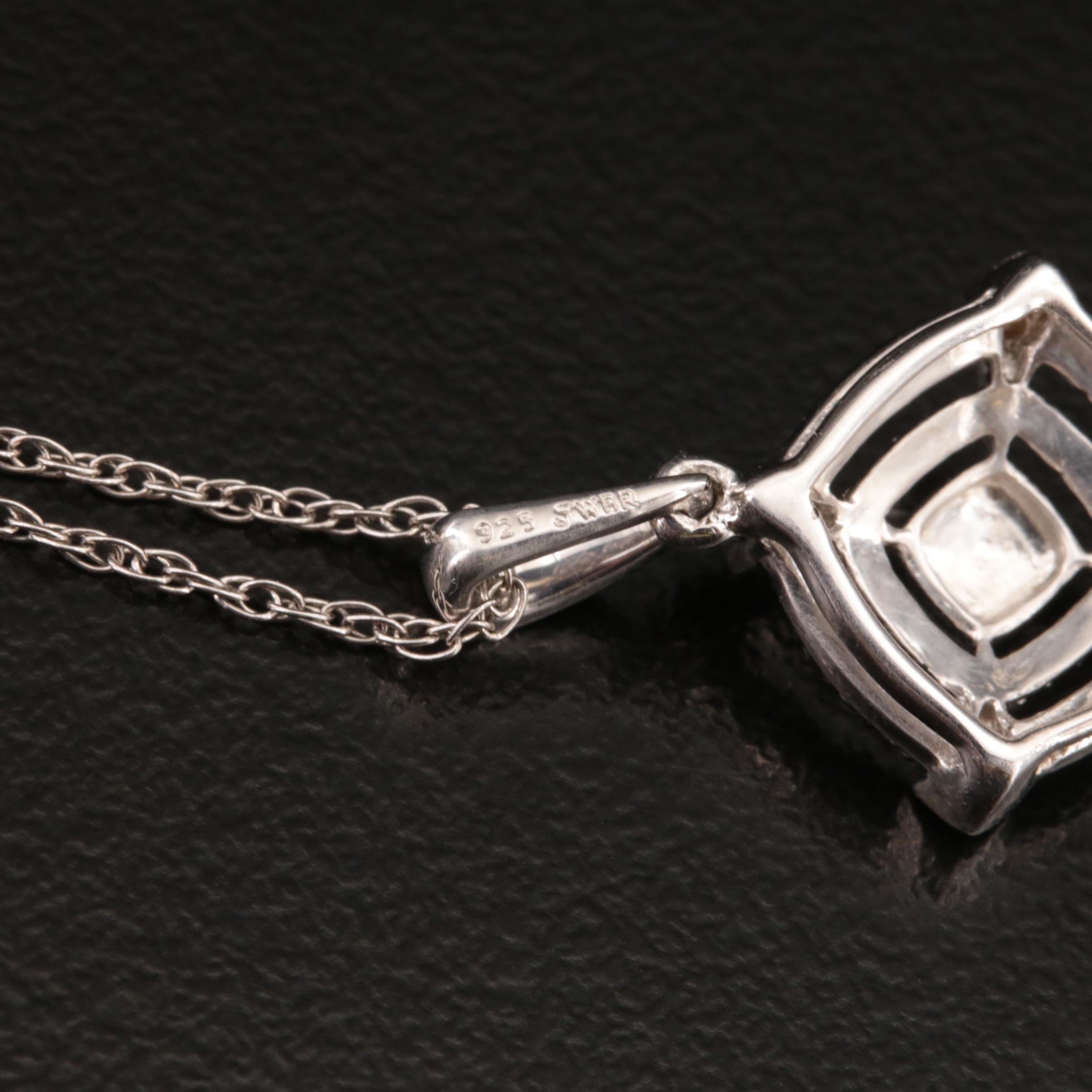 Sterling Diamond Pendant Necklace