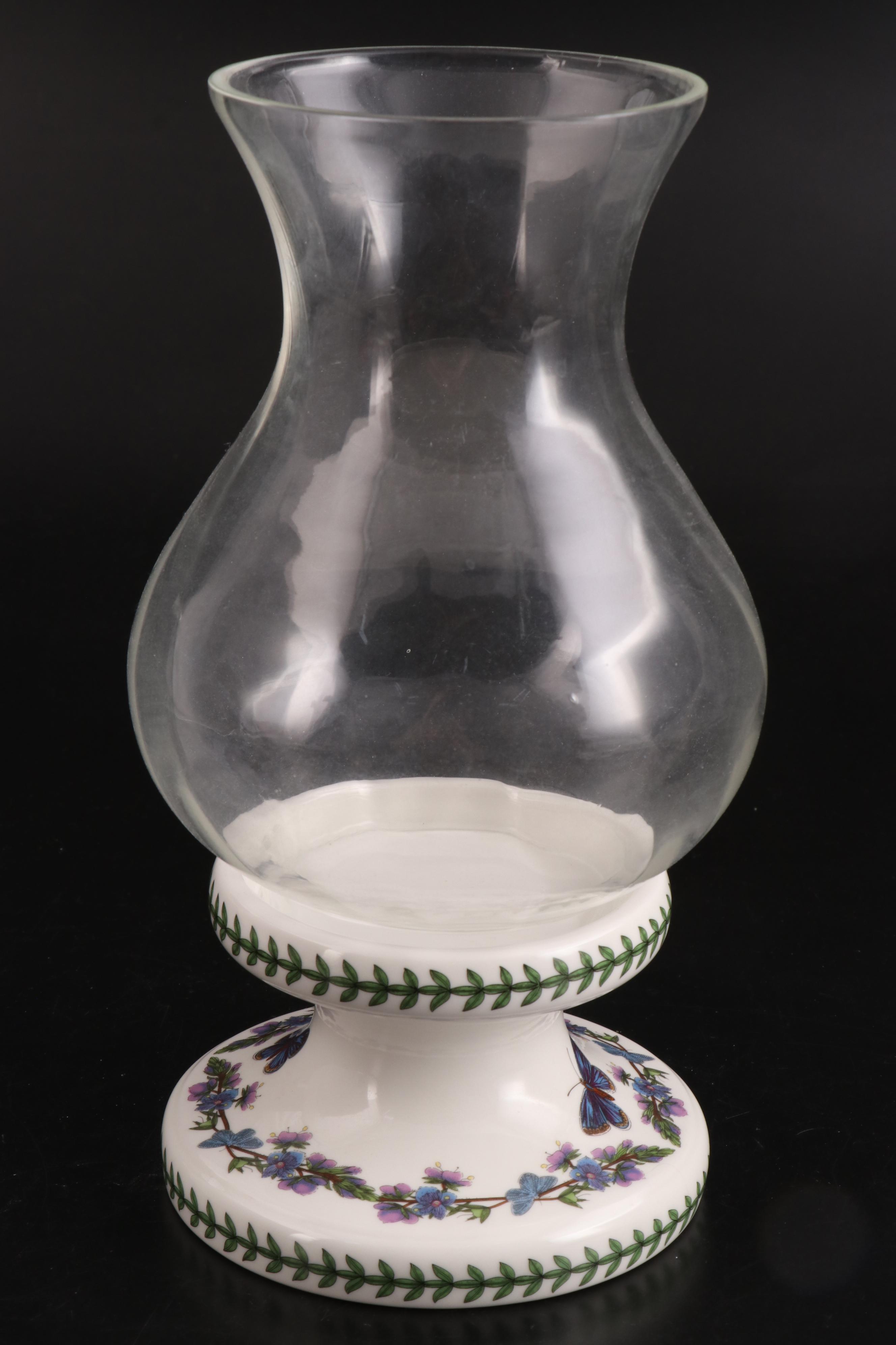 Portmeirion "Botanic Garden" Hurricane Lamp with Hand-Painted Coffee Set