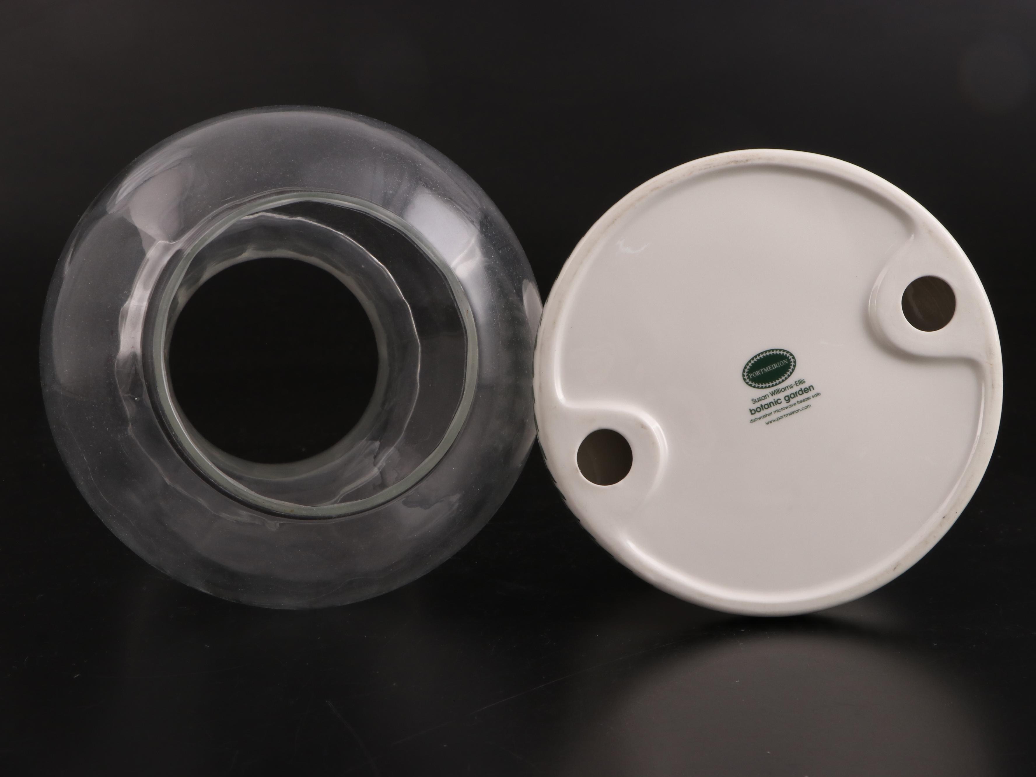 Portmeirion "Botanic Garden" Hurricane Lamp with Hand-Painted Coffee Set