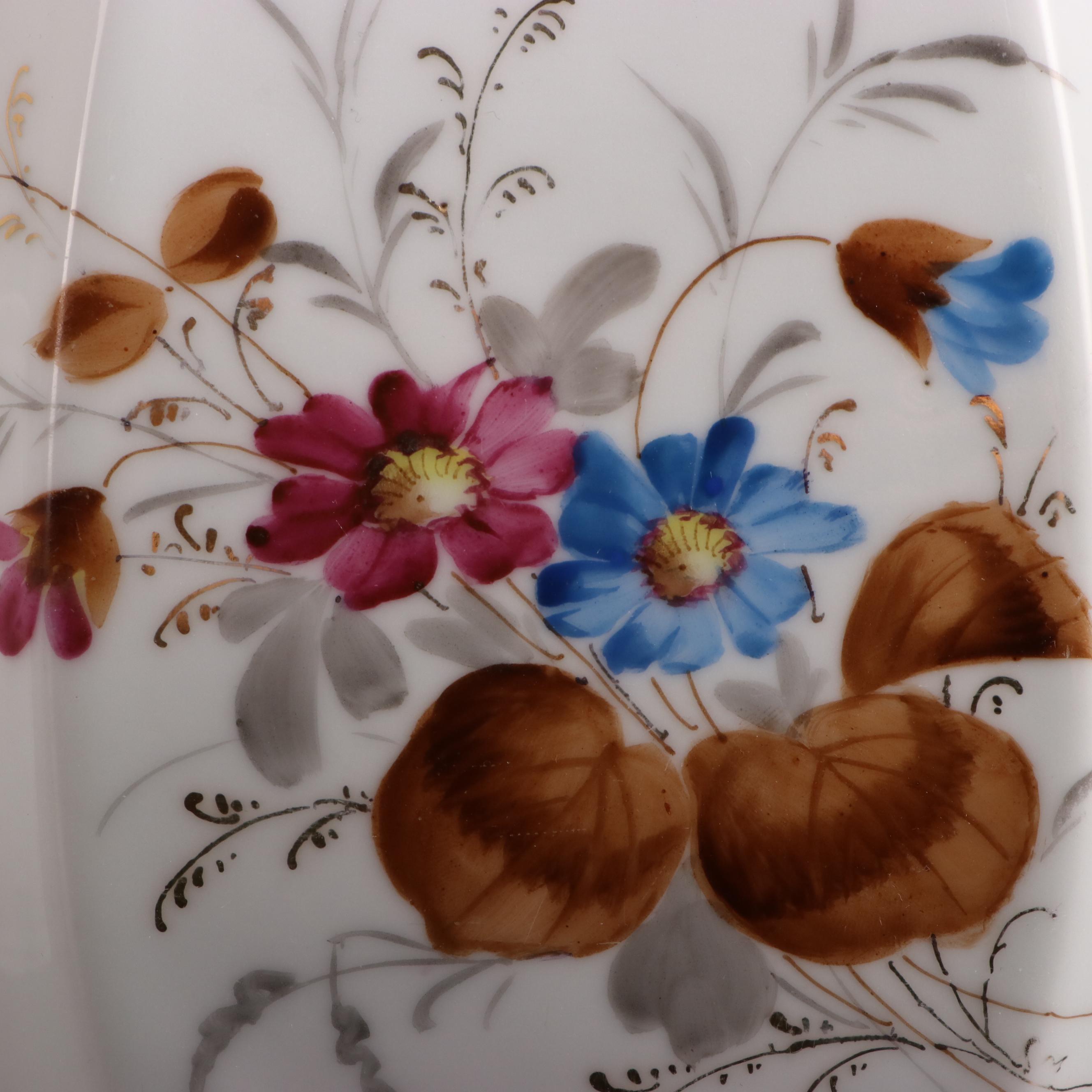 Portmeirion "Botanic Garden" Hurricane Lamp with Hand-Painted Coffee Set