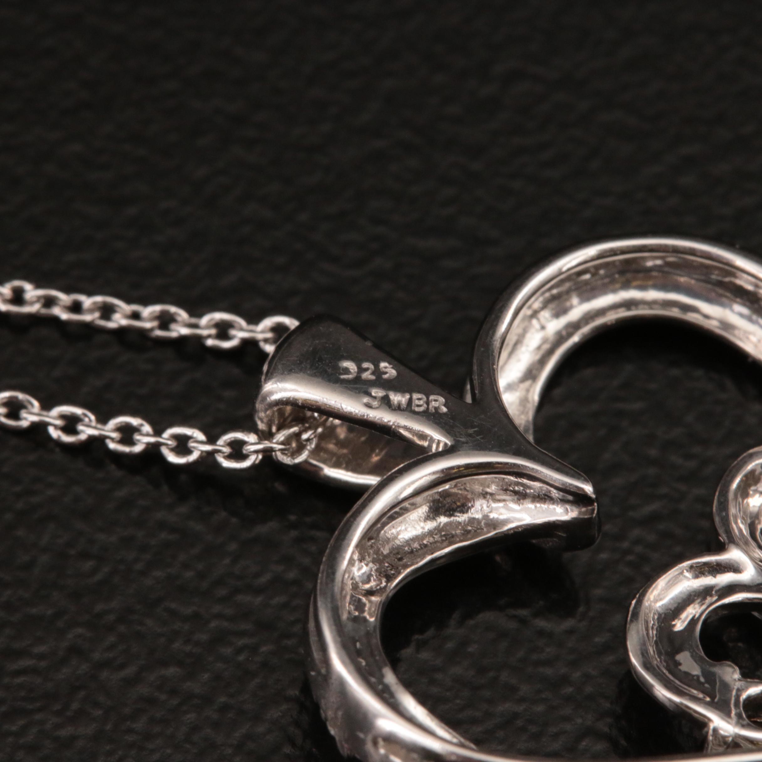 Sterling Diamond Heart Pendant Necklace