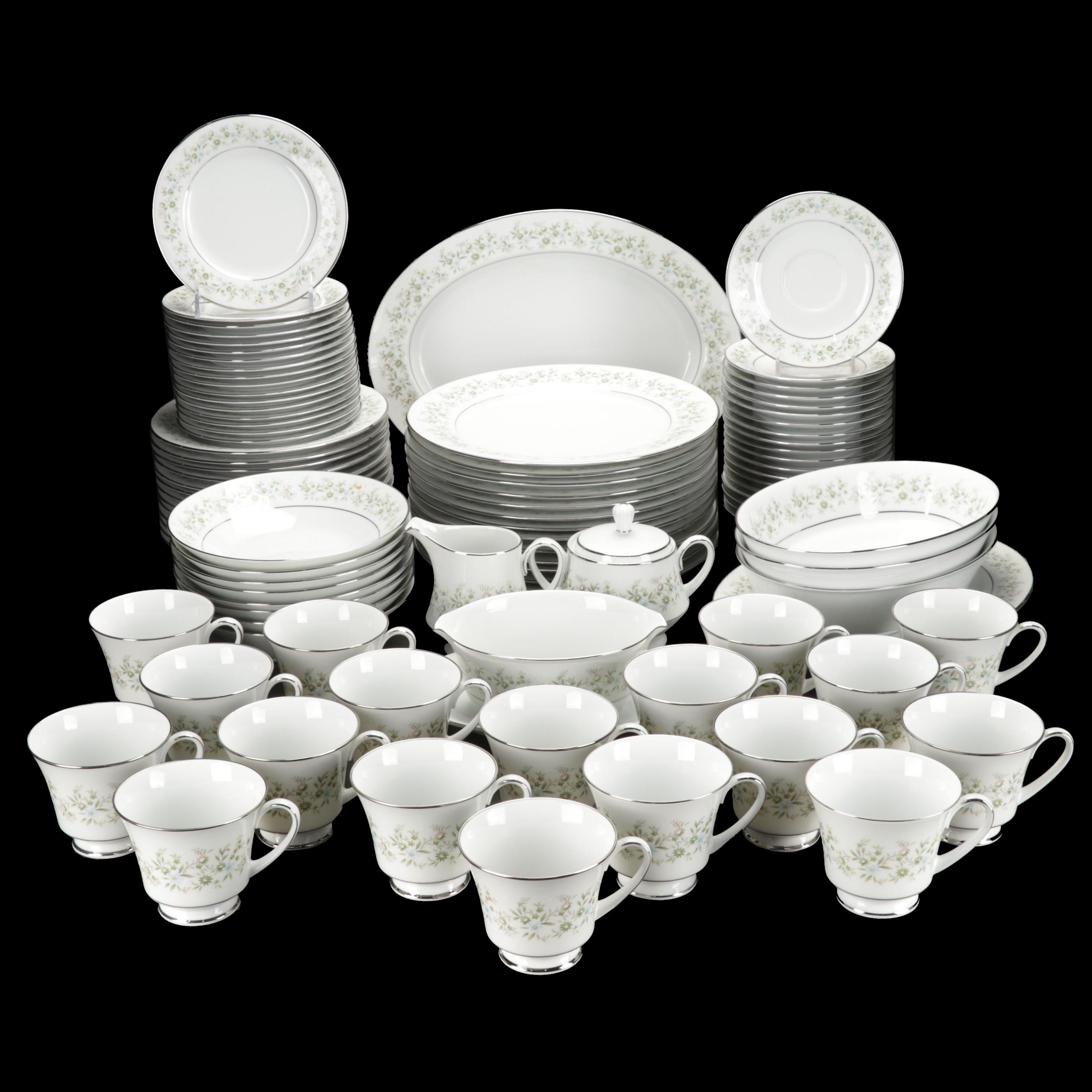 Noritake "Savannah" Platinum Rim Dinnerware, 1969-1991