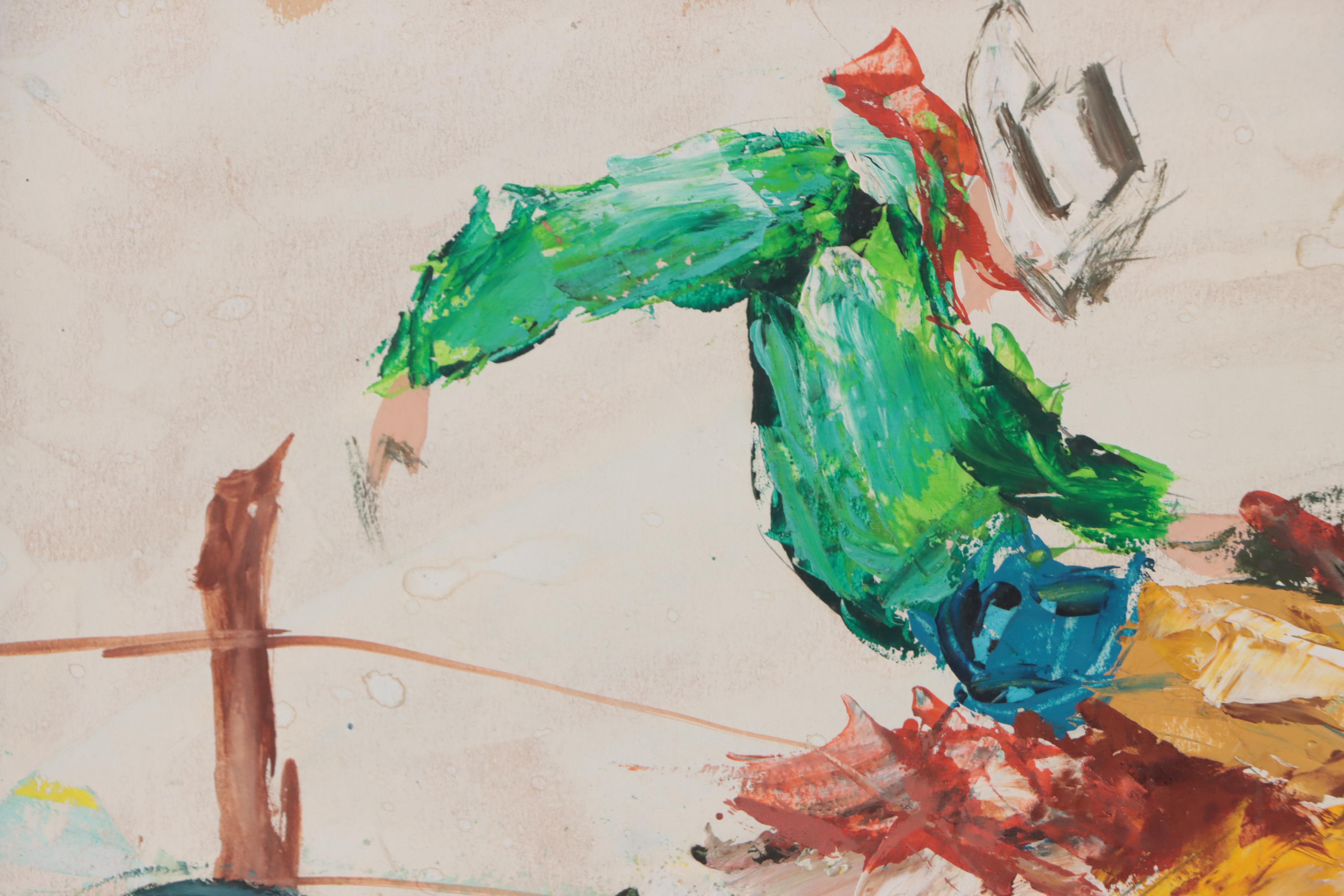 Alberto Ruiz-Vela Oil Painting of Rodeo Scene