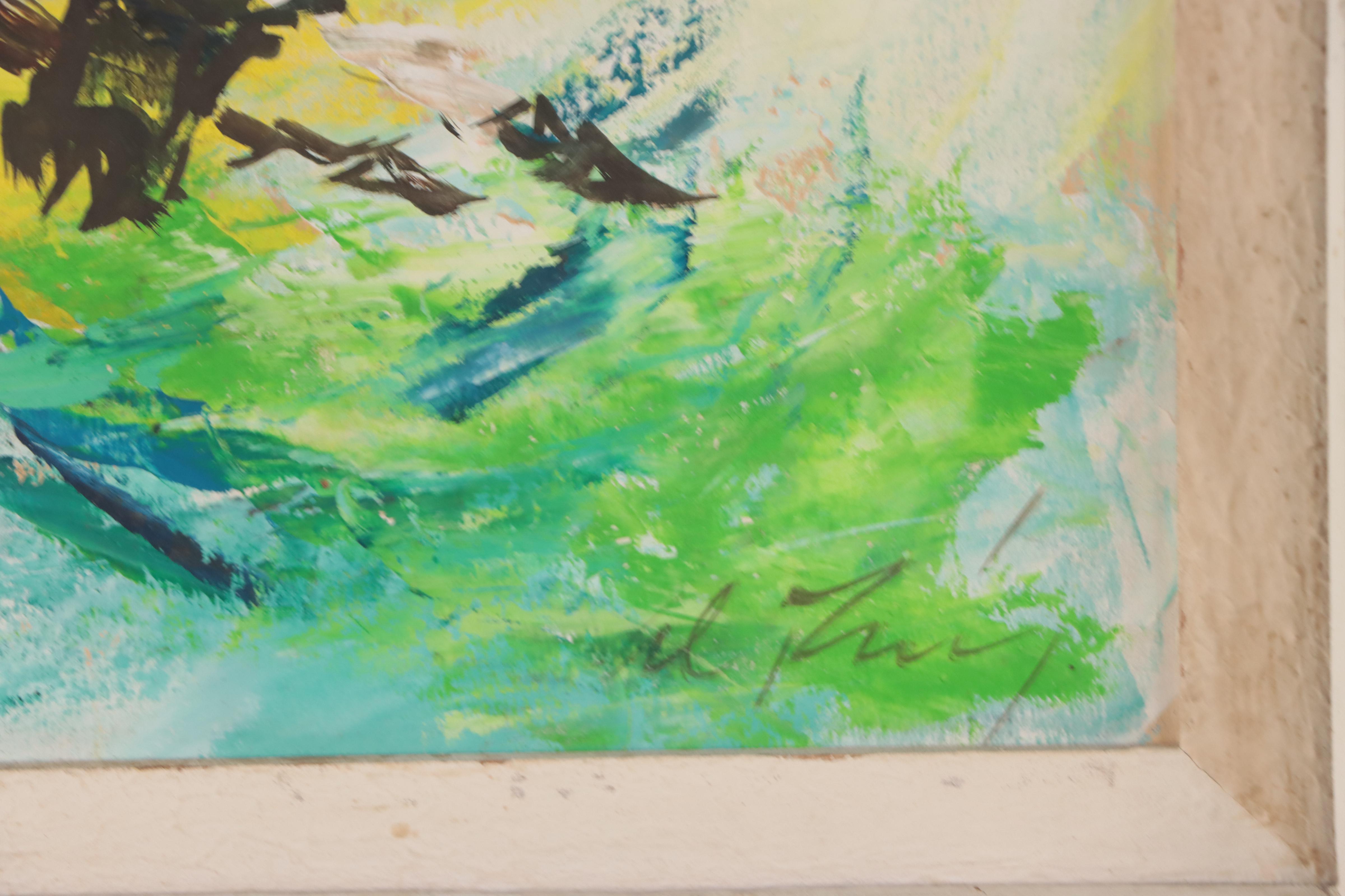 Alberto Ruiz-Vela Oil Painting of Rodeo Scene