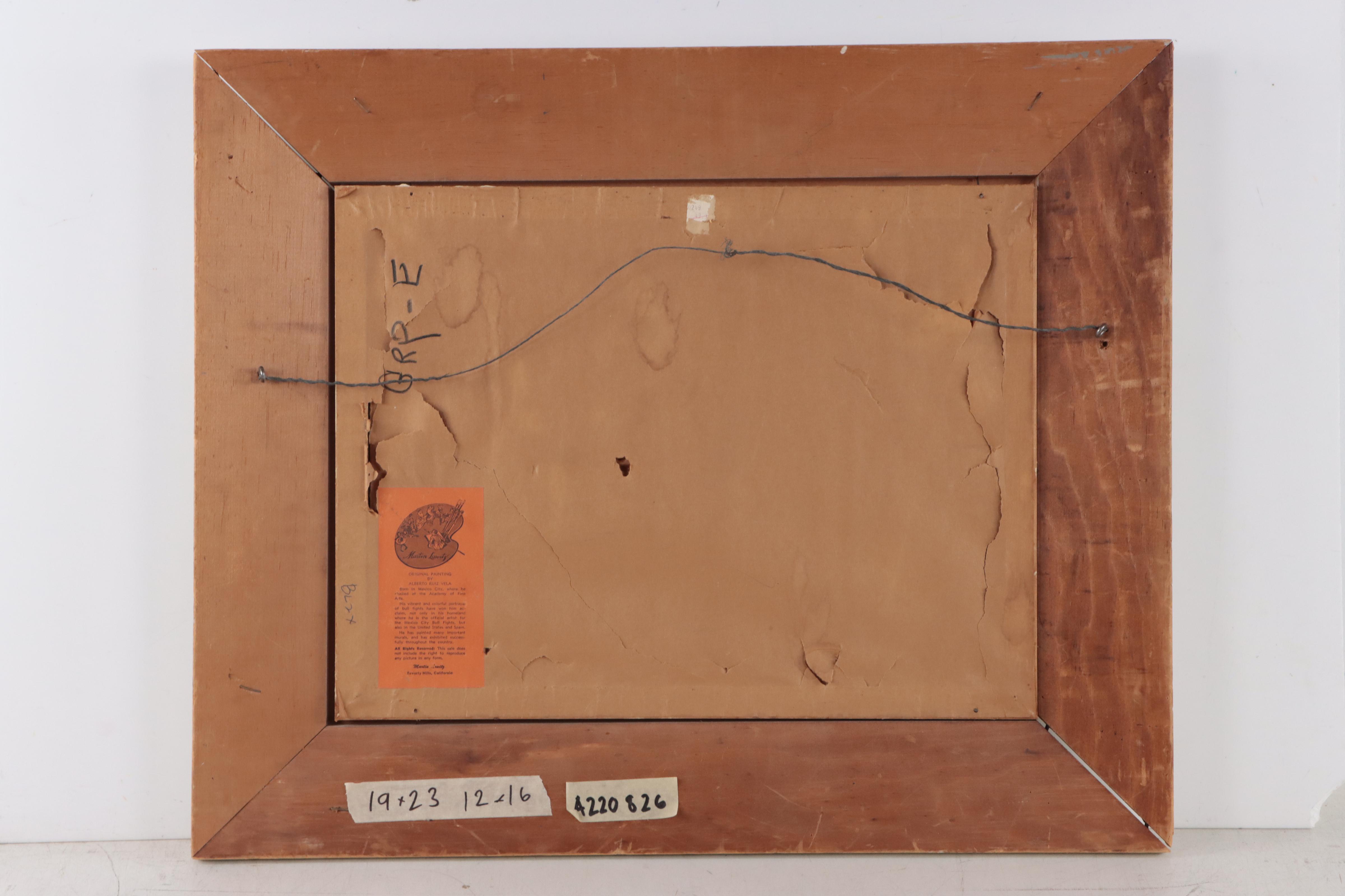 Alberto Ruiz-Vela Oil Painting of Rodeo Scene