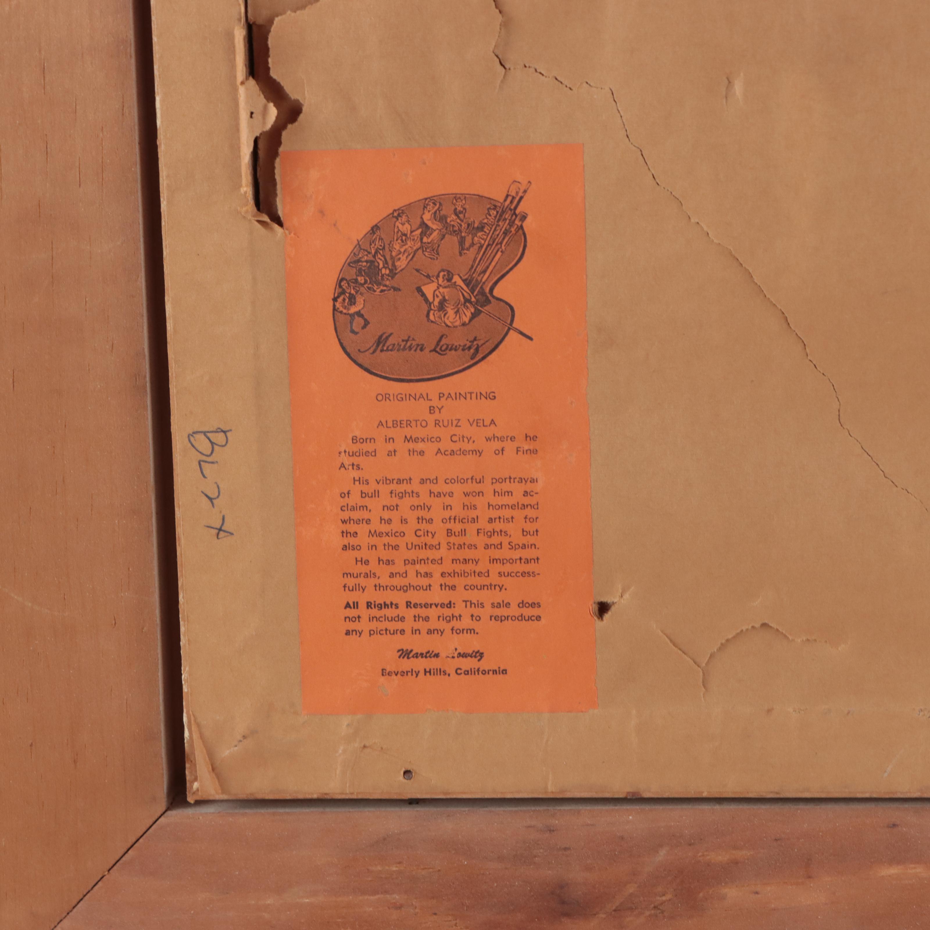 Alberto Ruiz-Vela Oil Painting of Rodeo Scene