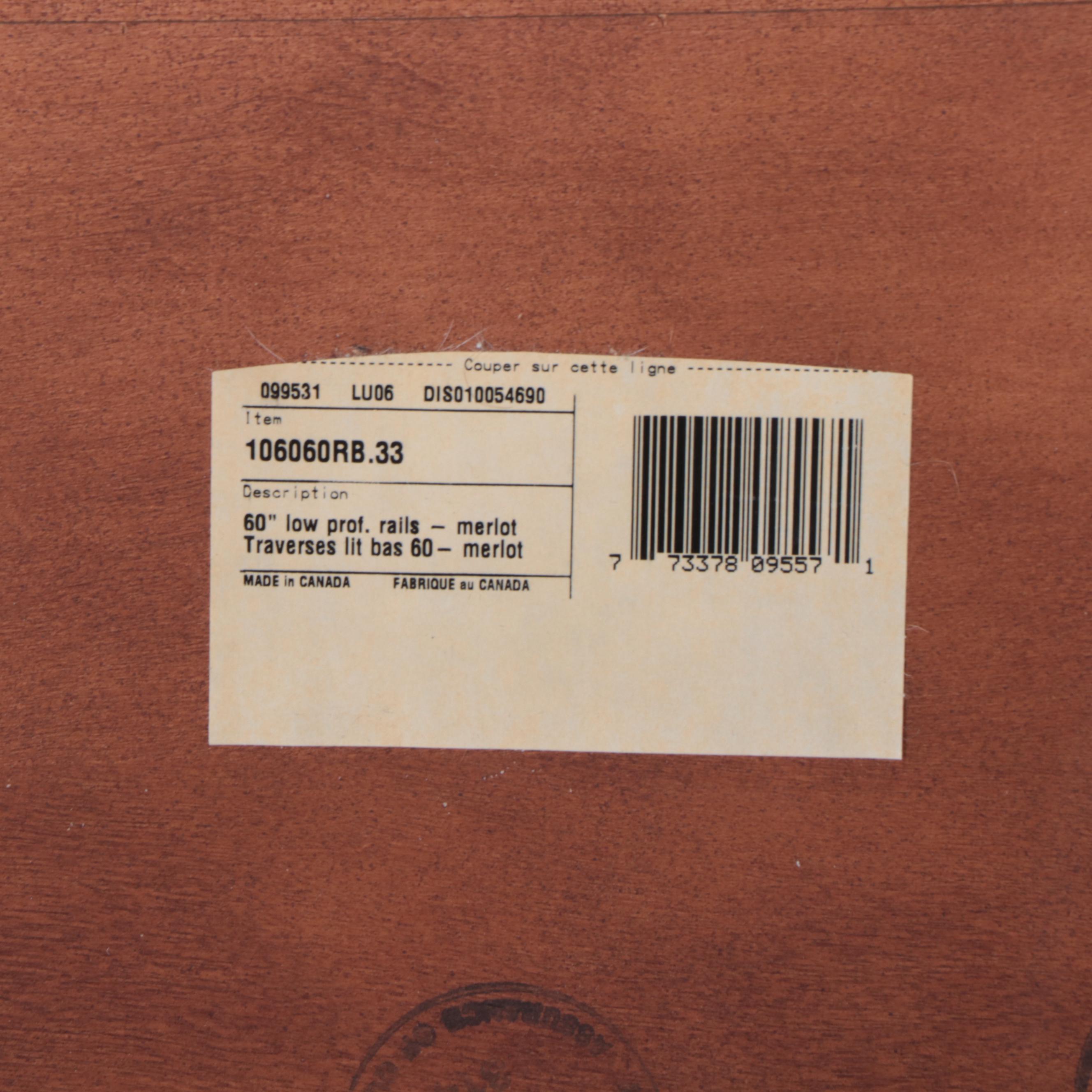 Shermag Inc. Hardwood Queen Size Bed Frame in Merlot Finish