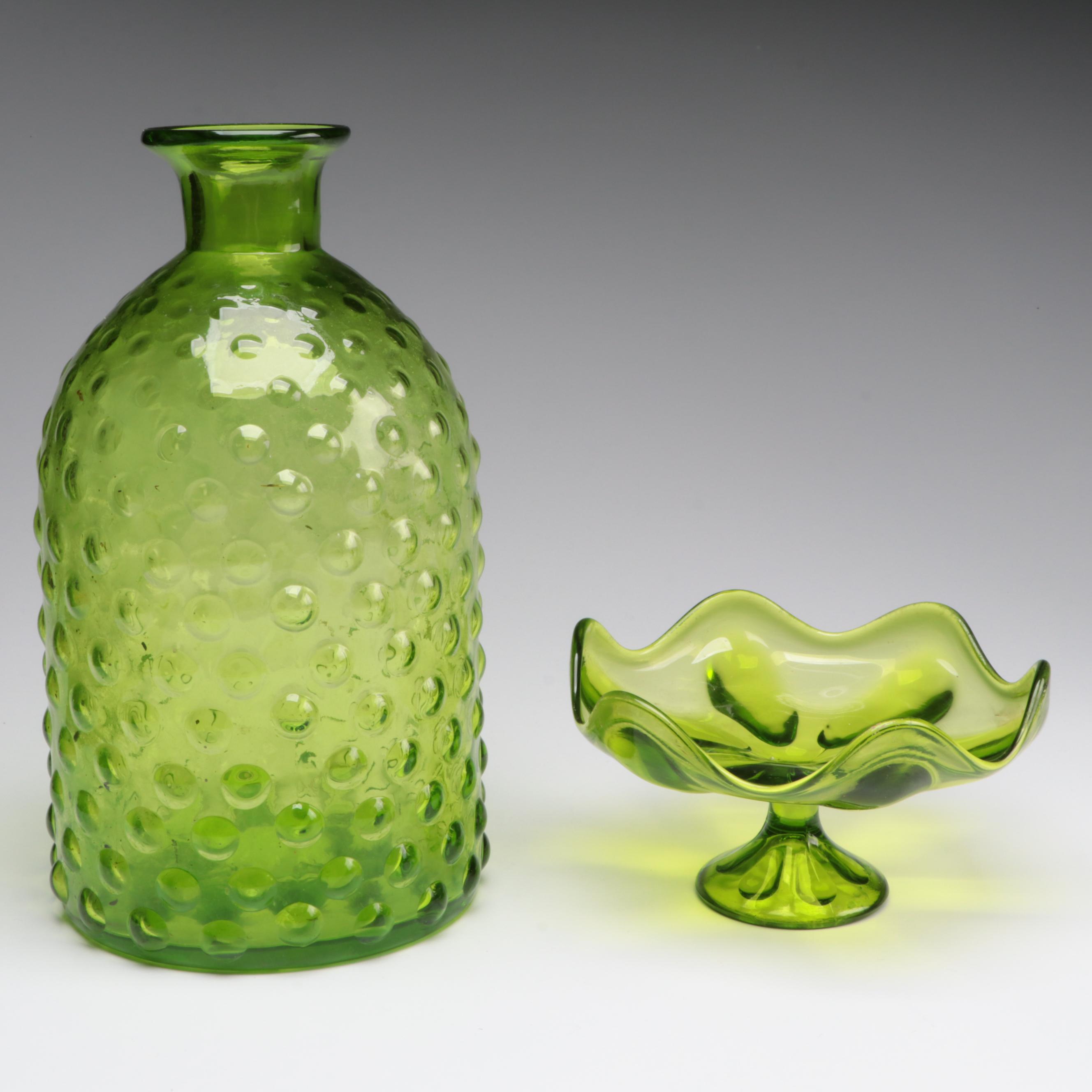 Westmoreland "Woolworth" Sugar Bowl and Other Green Glass Tableware