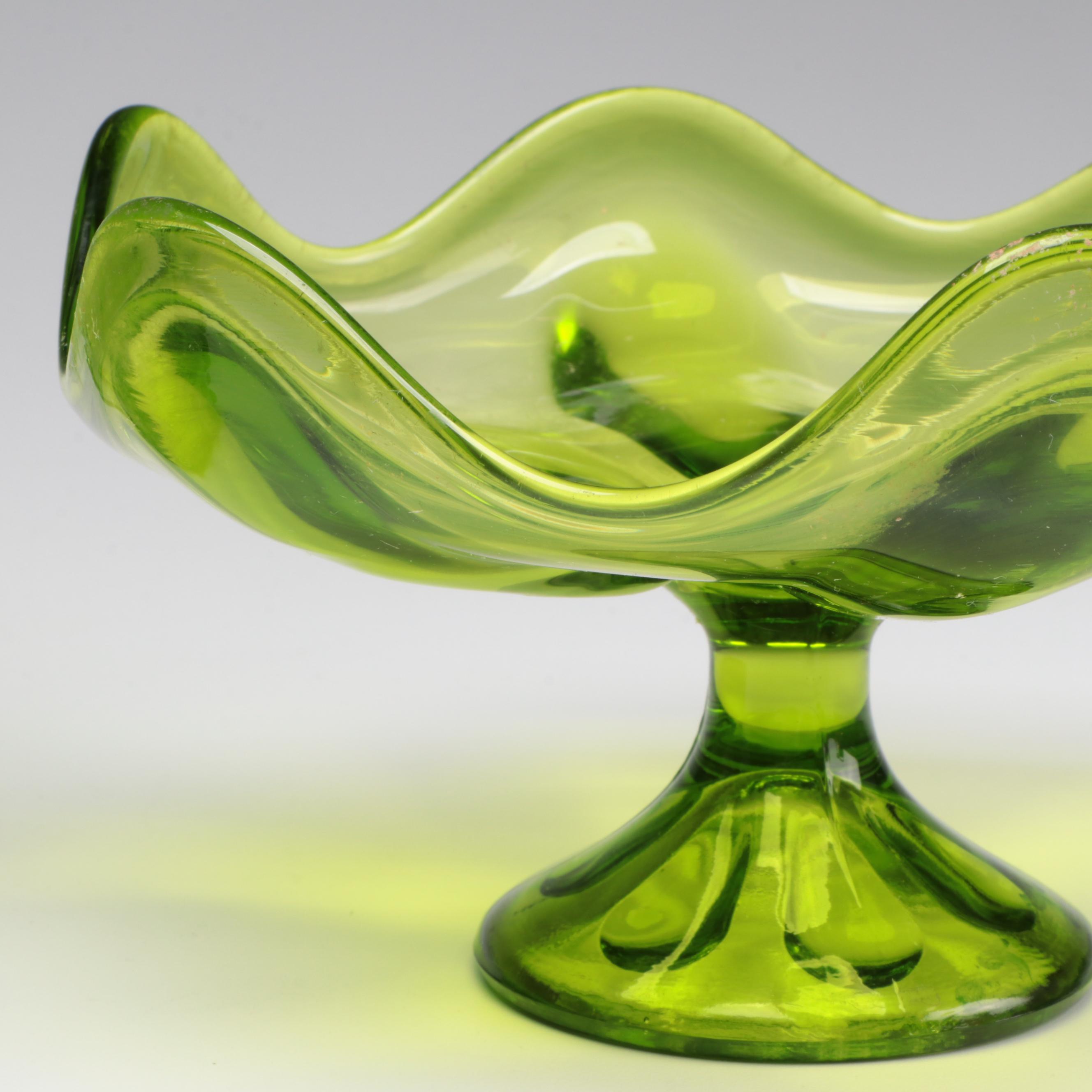 Westmoreland "Woolworth" Sugar Bowl and Other Green Glass Tableware, 20th C.