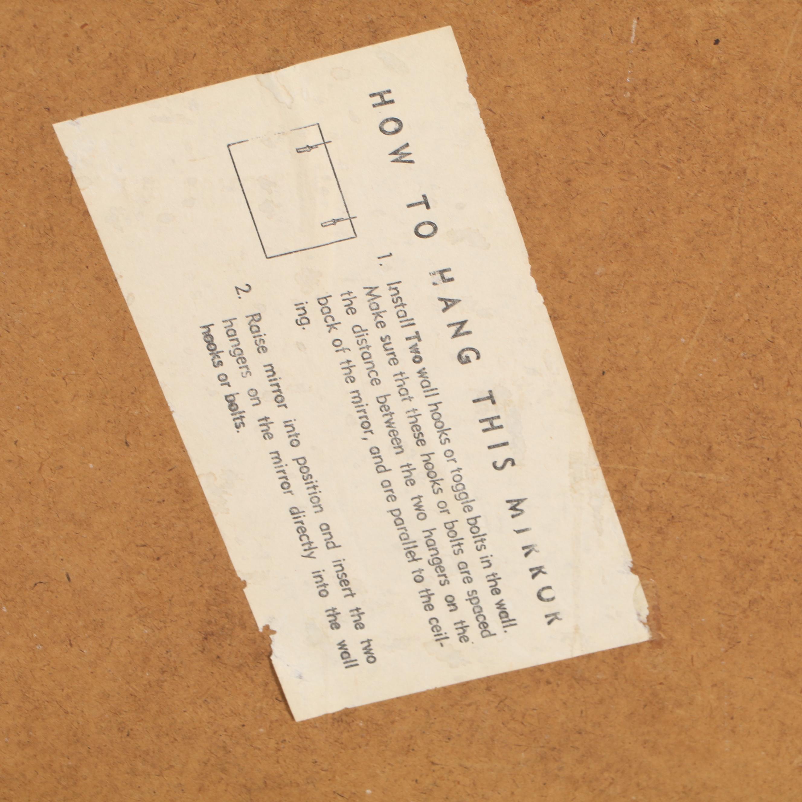 Cream-Painted Faus Bamboo Wall Mirror, Mid to Late 20th Century