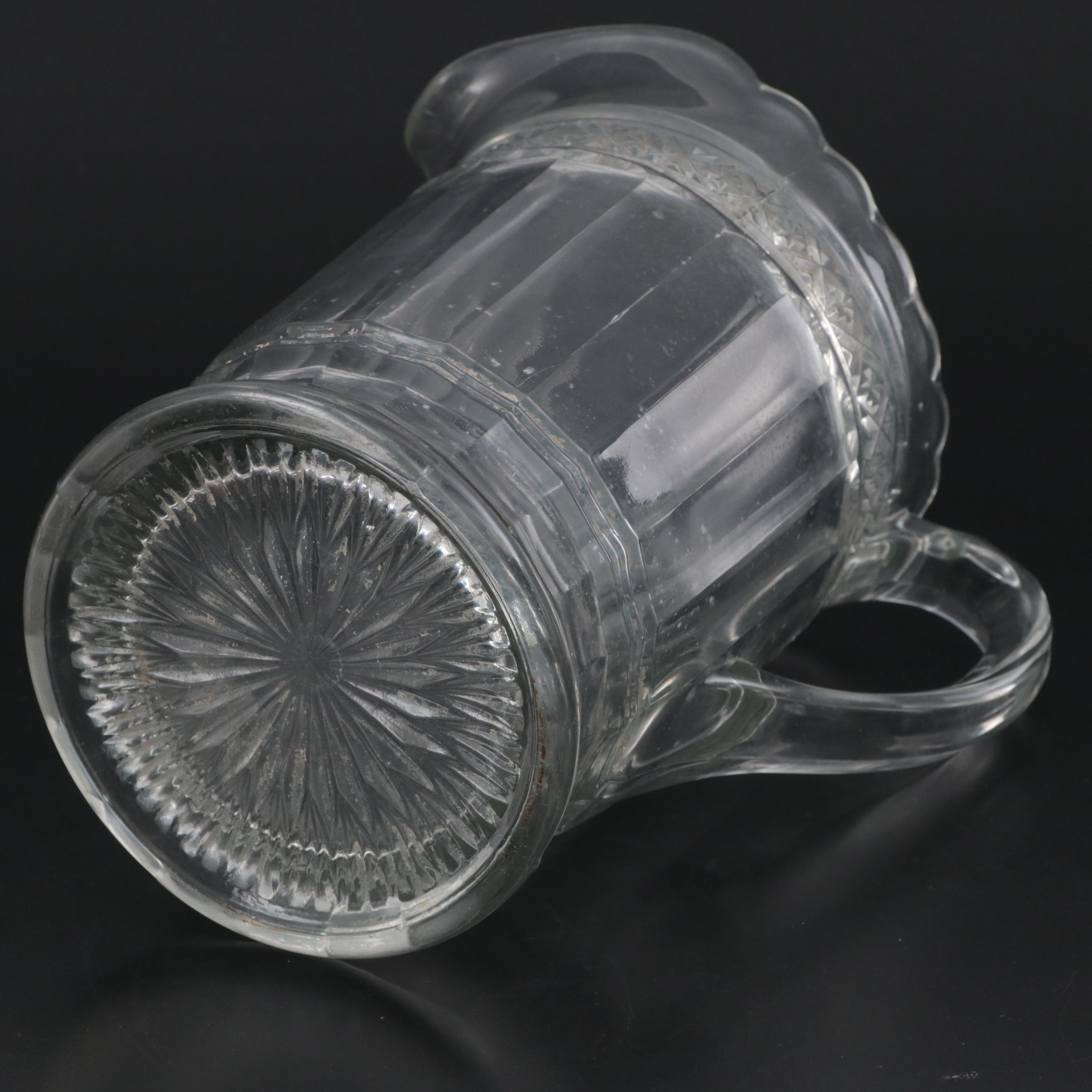 Pressed Glass Pitcher and Tumblers, 20th Century