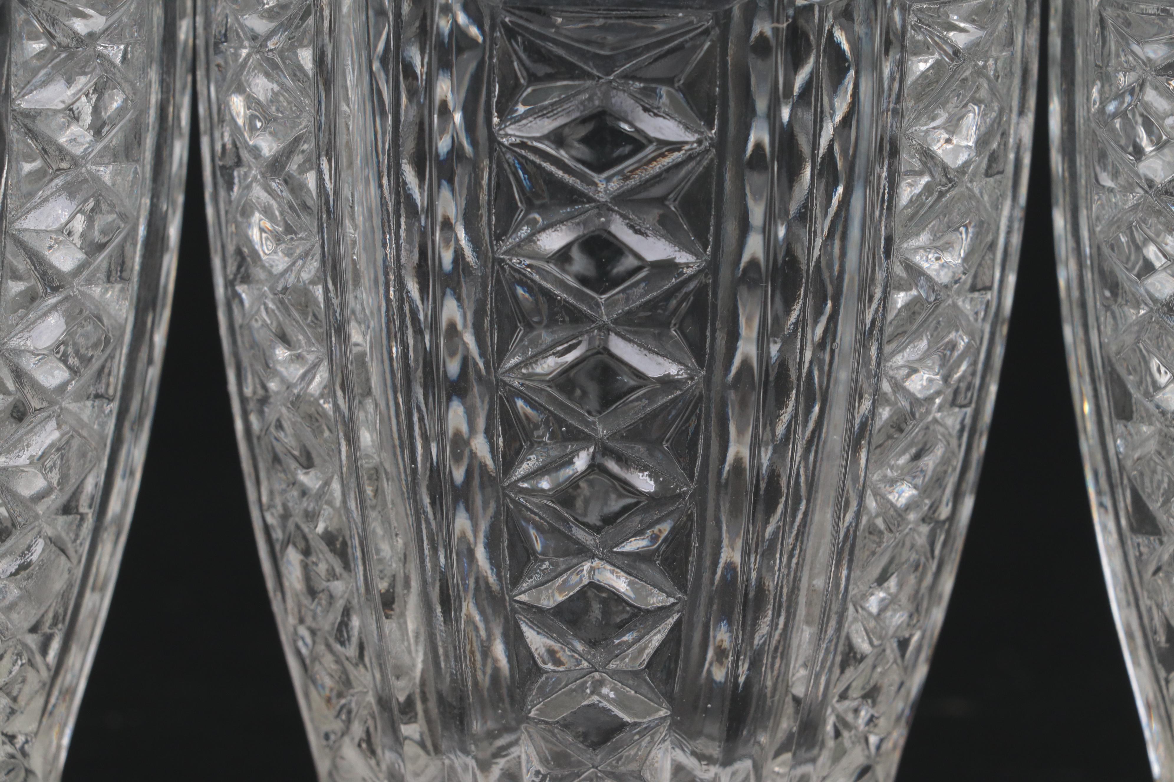 Pressed Glass Pitcher and Tumblers, 20th Century