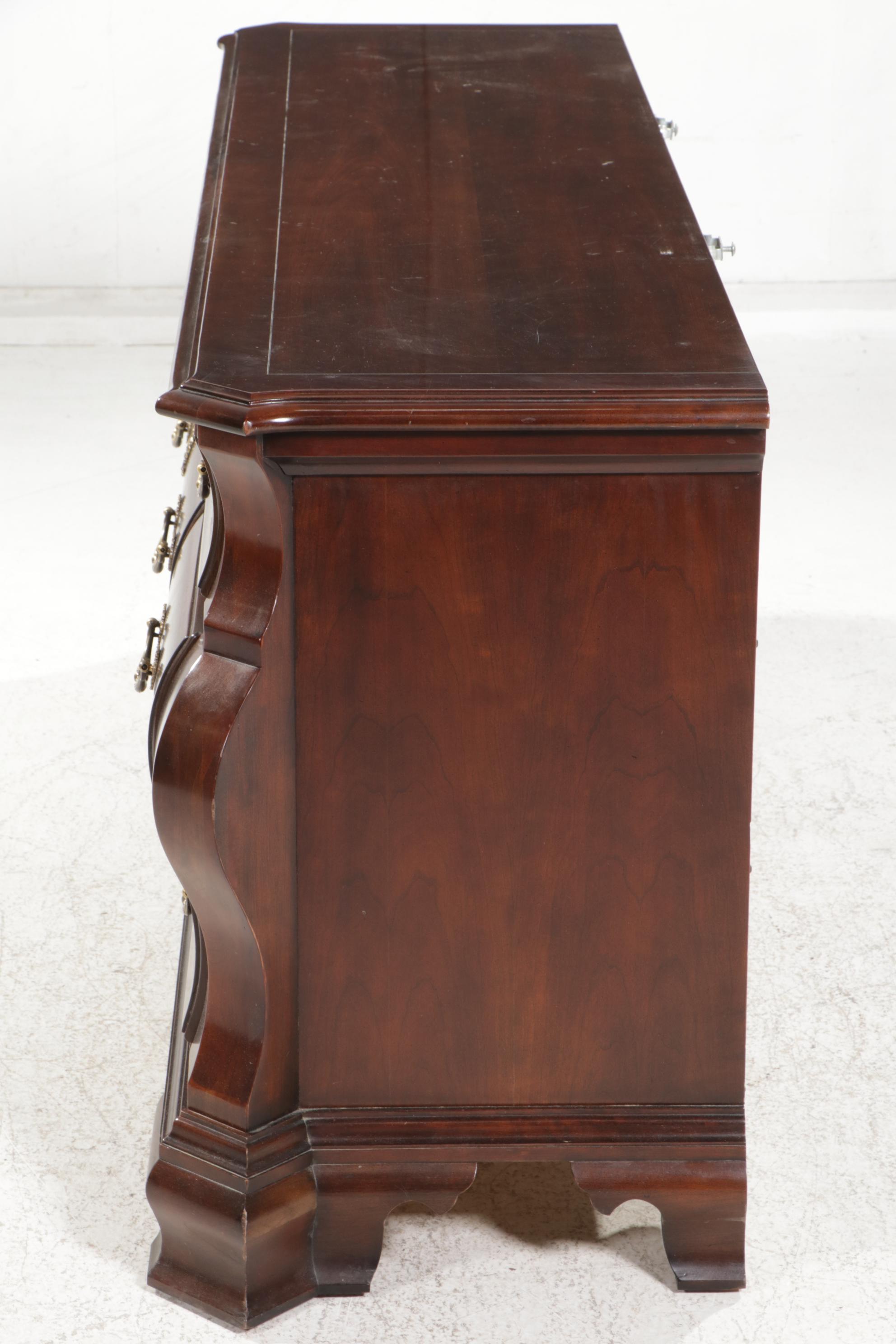 Century Furniture Bombe Style Walnut Dresser, Late 20th to 21st Century