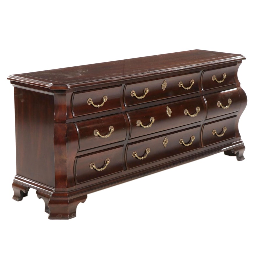 Century Furniture Bombe Style Walnut Dresser, Late 20th to 21st Century