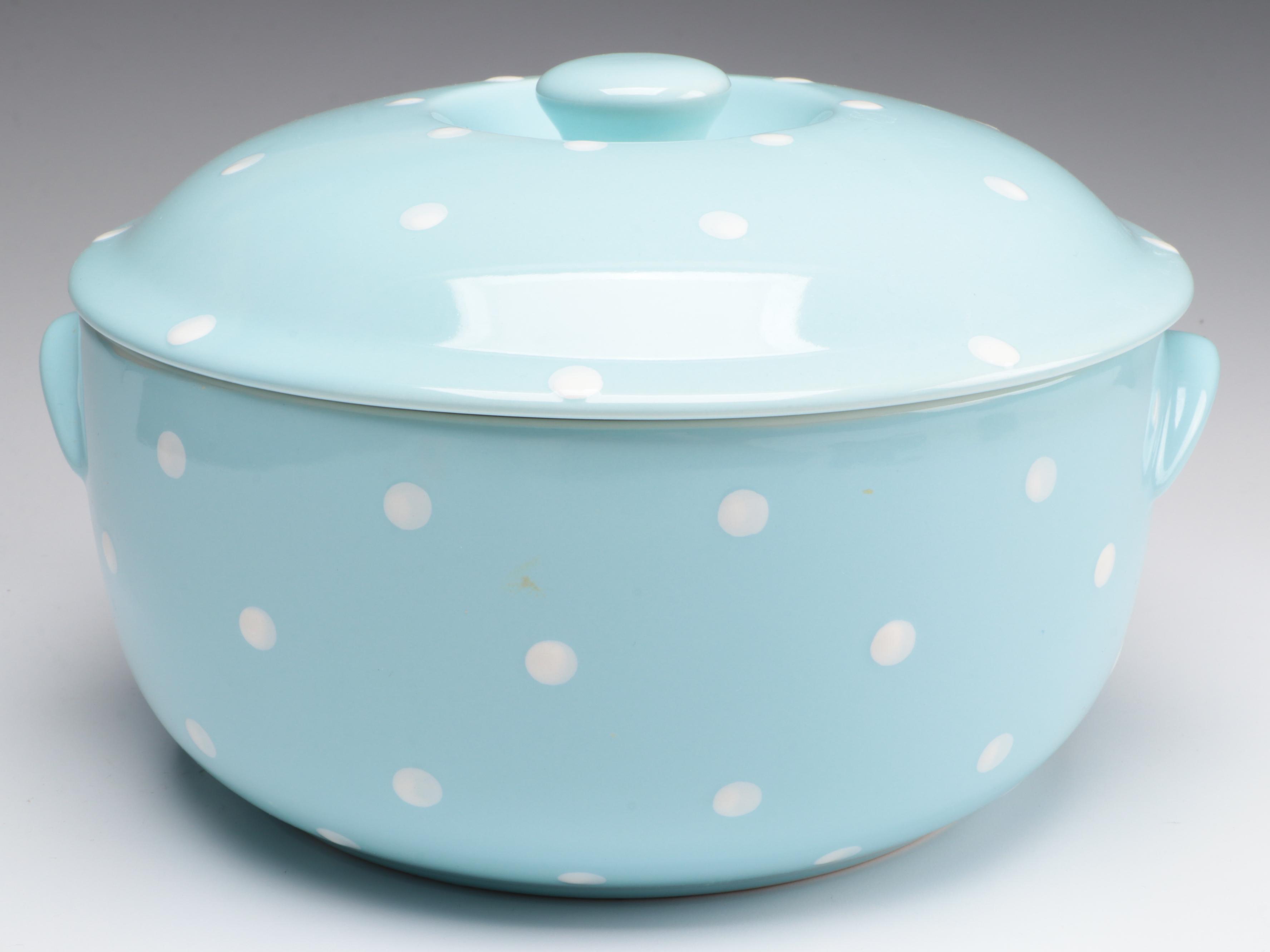 Spode "Baking Days Blue" Covered Casserole with Waterford Vase and More