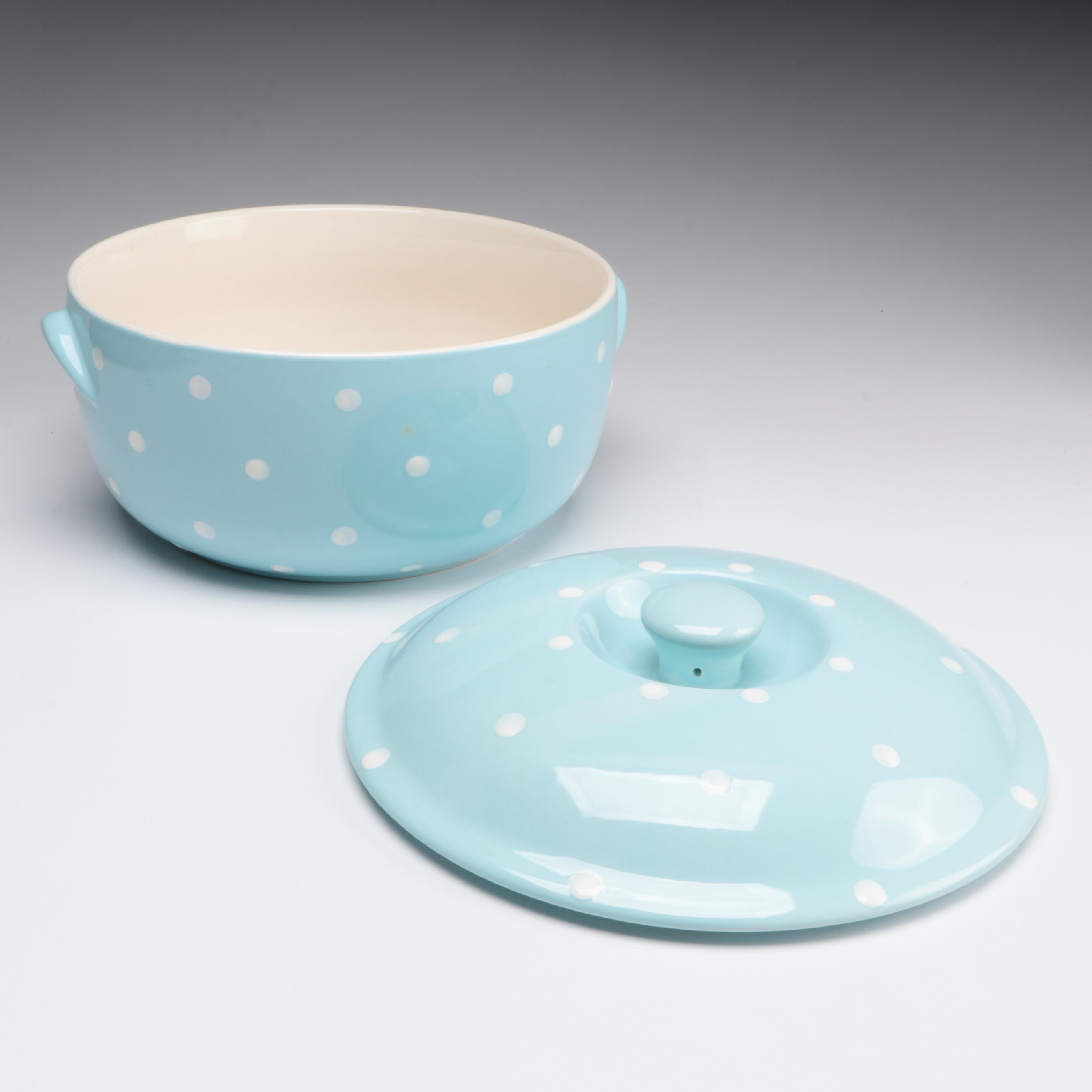 Spode "Baking Days Blue" Covered Casserole with Waterford Vase and More