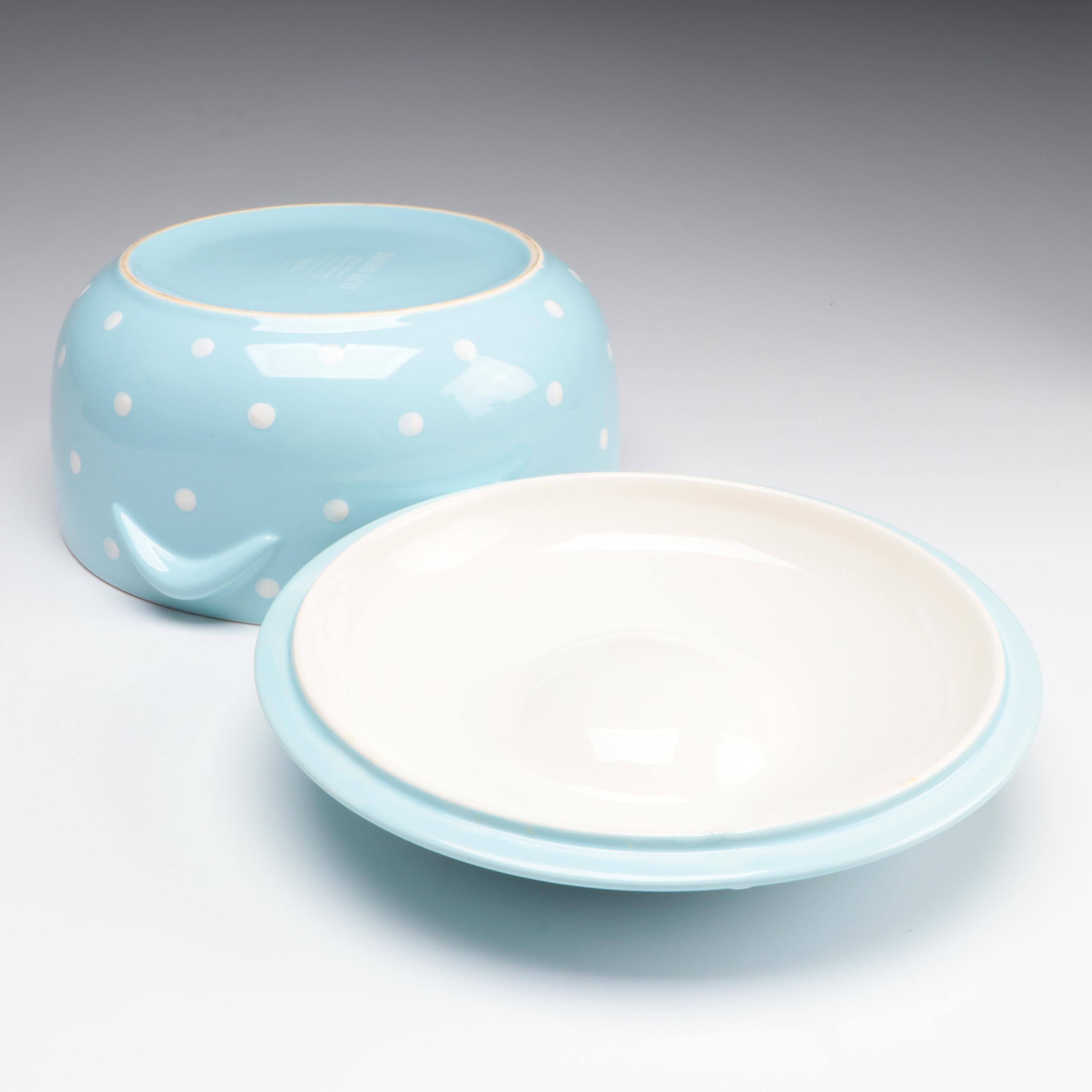 Spode "Baking Days Blue" Covered Casserole with Waterford Vase and More