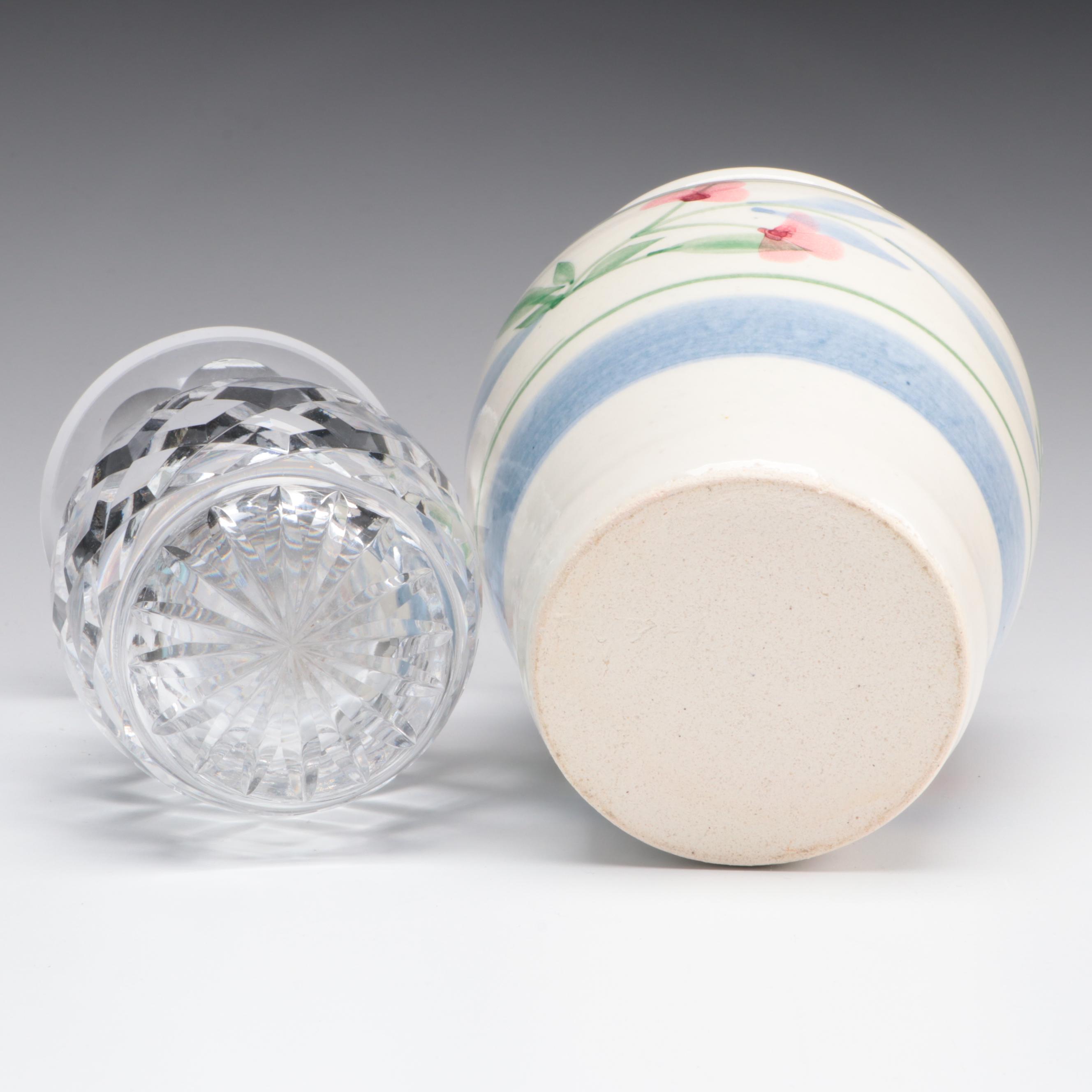 Spode "Baking Days Blue" Covered Casserole with Waterford Vase and More