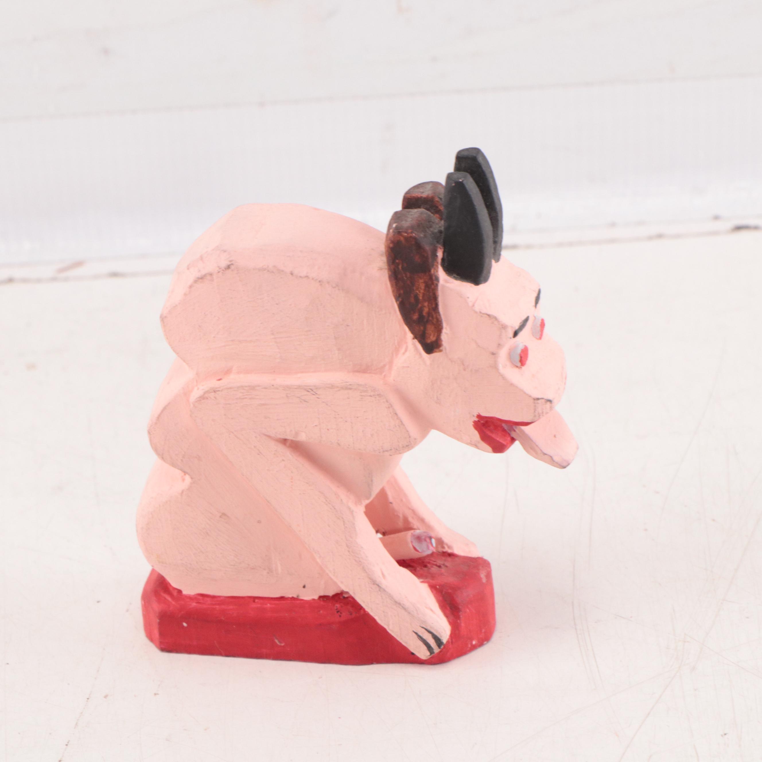 Native Alaskan and Folk Art Devil Handmade Figurines