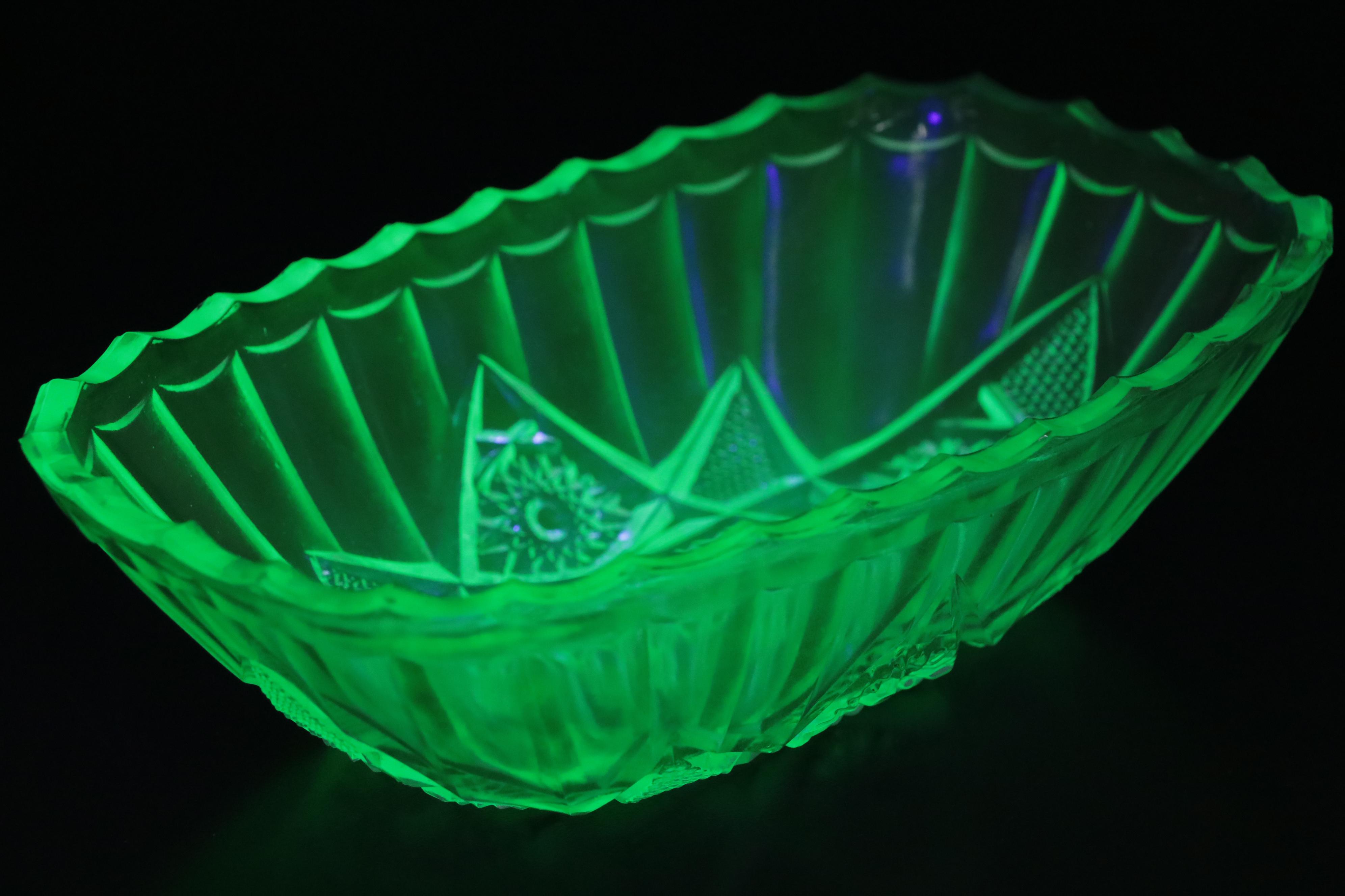 Westmoreland "Woolworth" Sugar Bowl and Other Green Glass Tableware, 20th C.