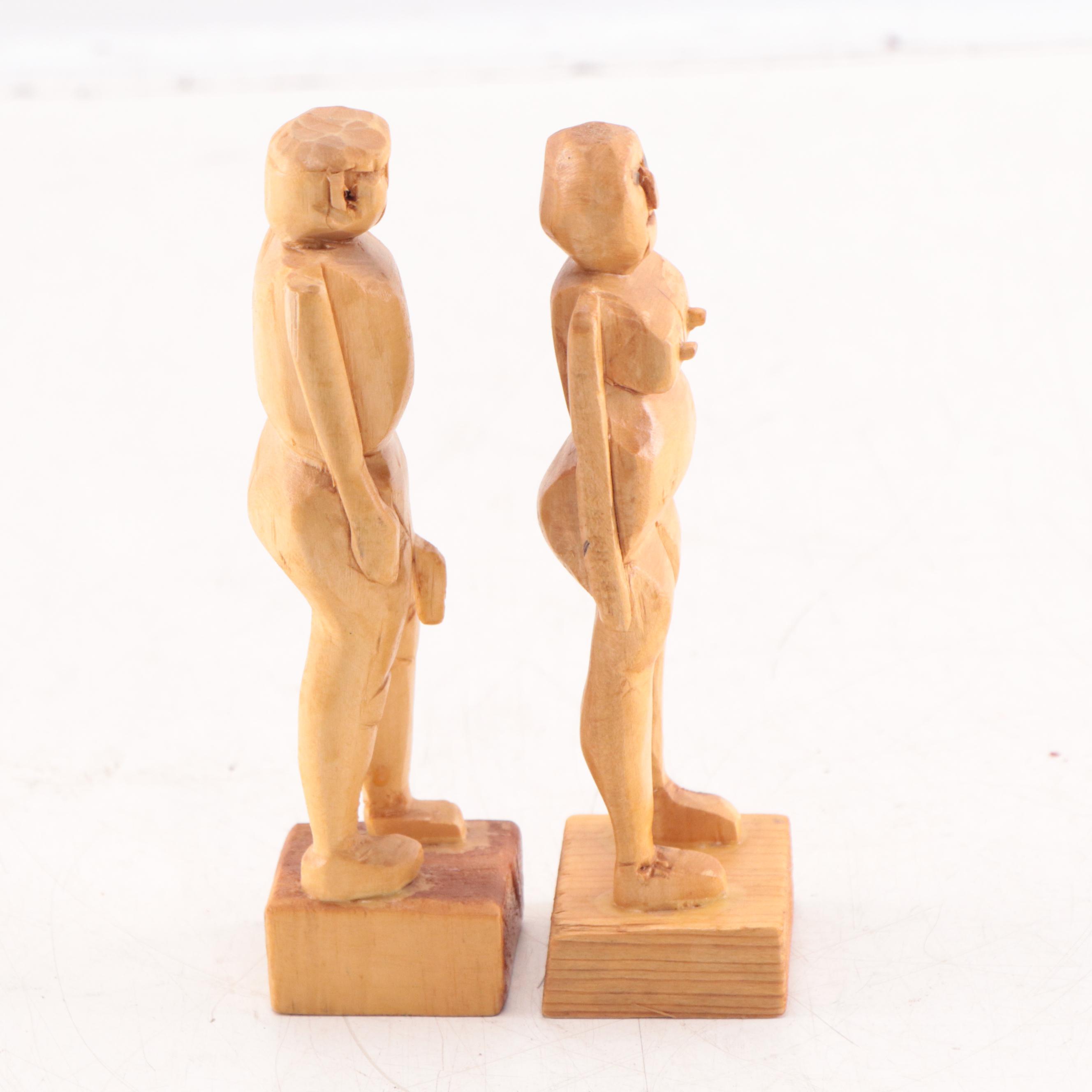 Hugo Folk Art Wooden Figurines, 1986
