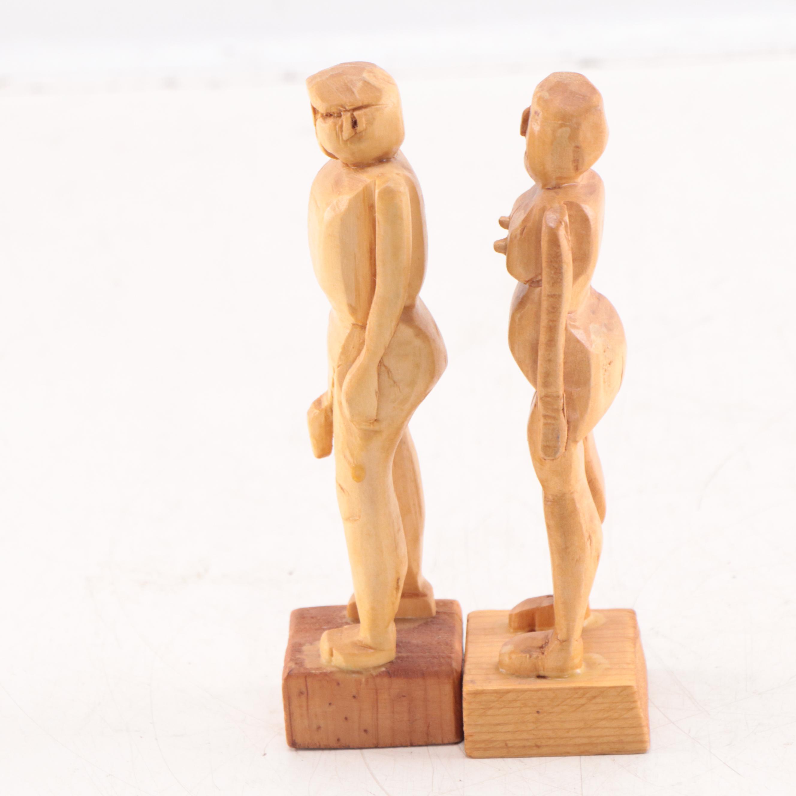 Hugo Folk Art Wooden Figurines, 1986