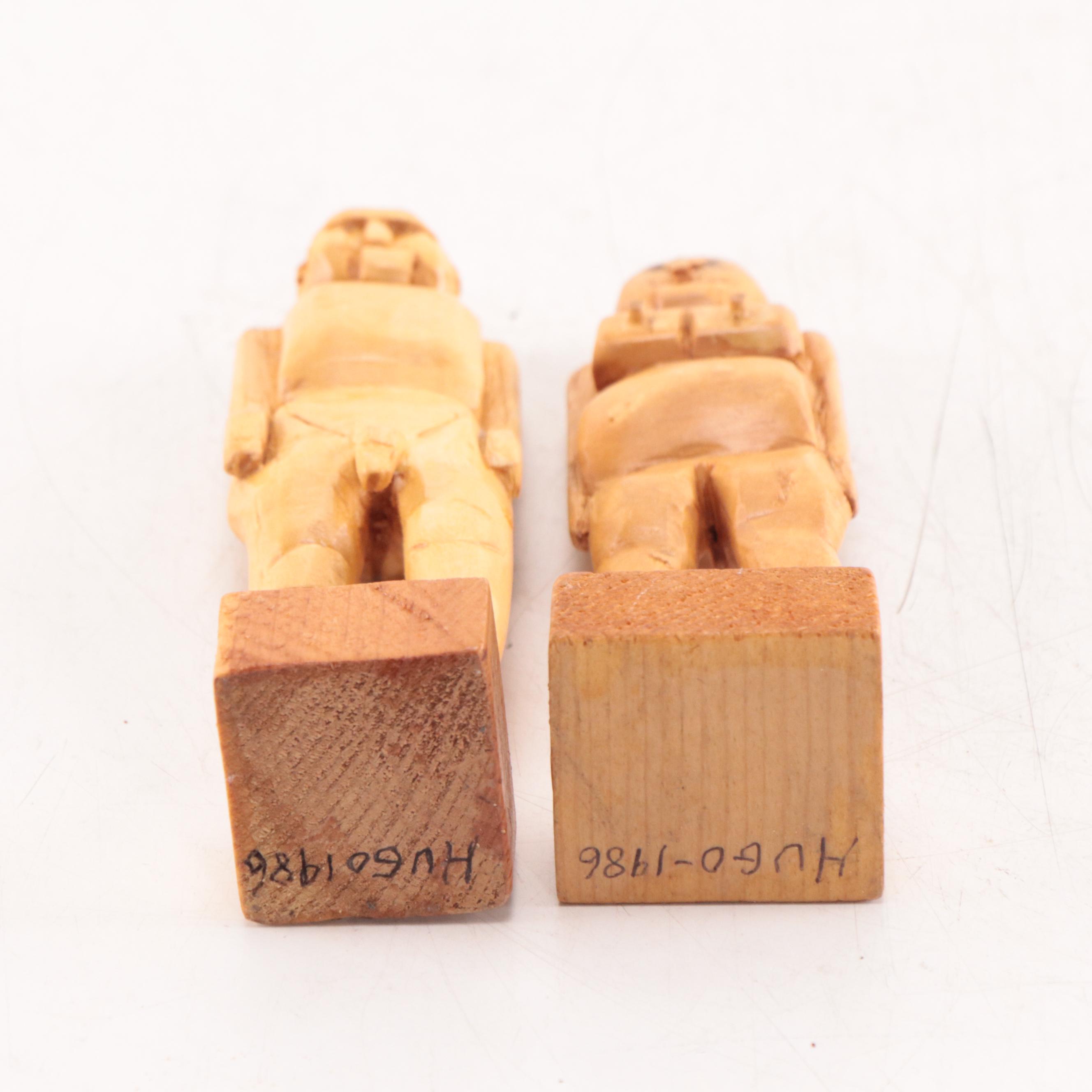 Hugo Folk Art Wooden Figurines, 1986