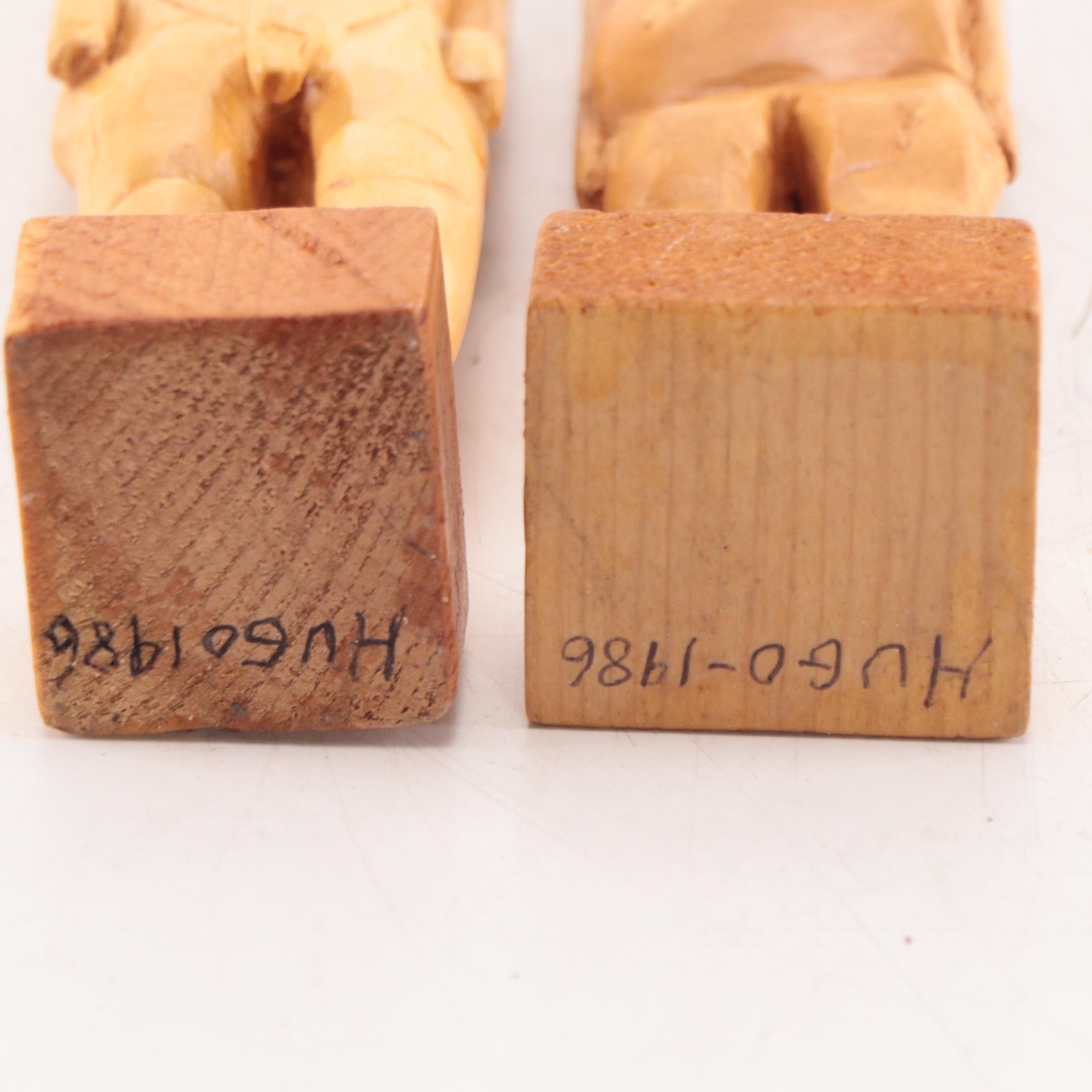Hugo Folk Art Wooden Figurines, 1986