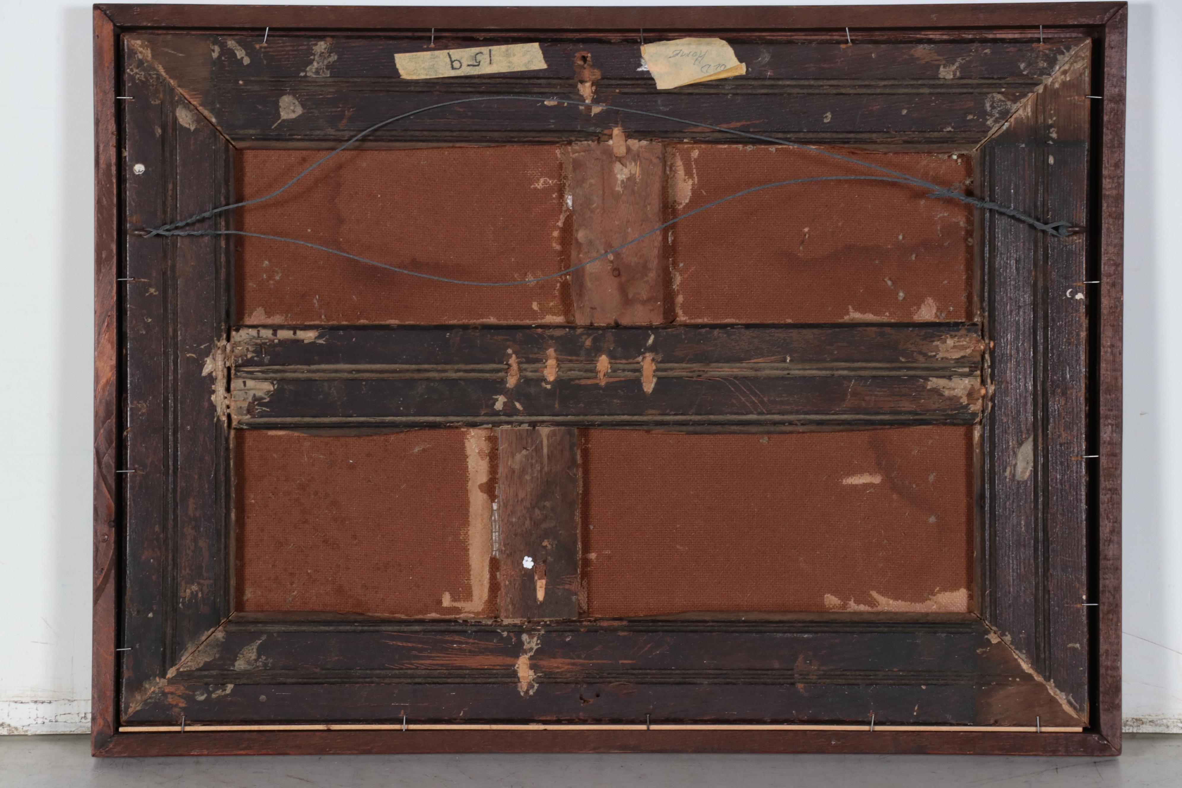 John G. Glancy Folk Art Oil Painting Landscape With House, 1949