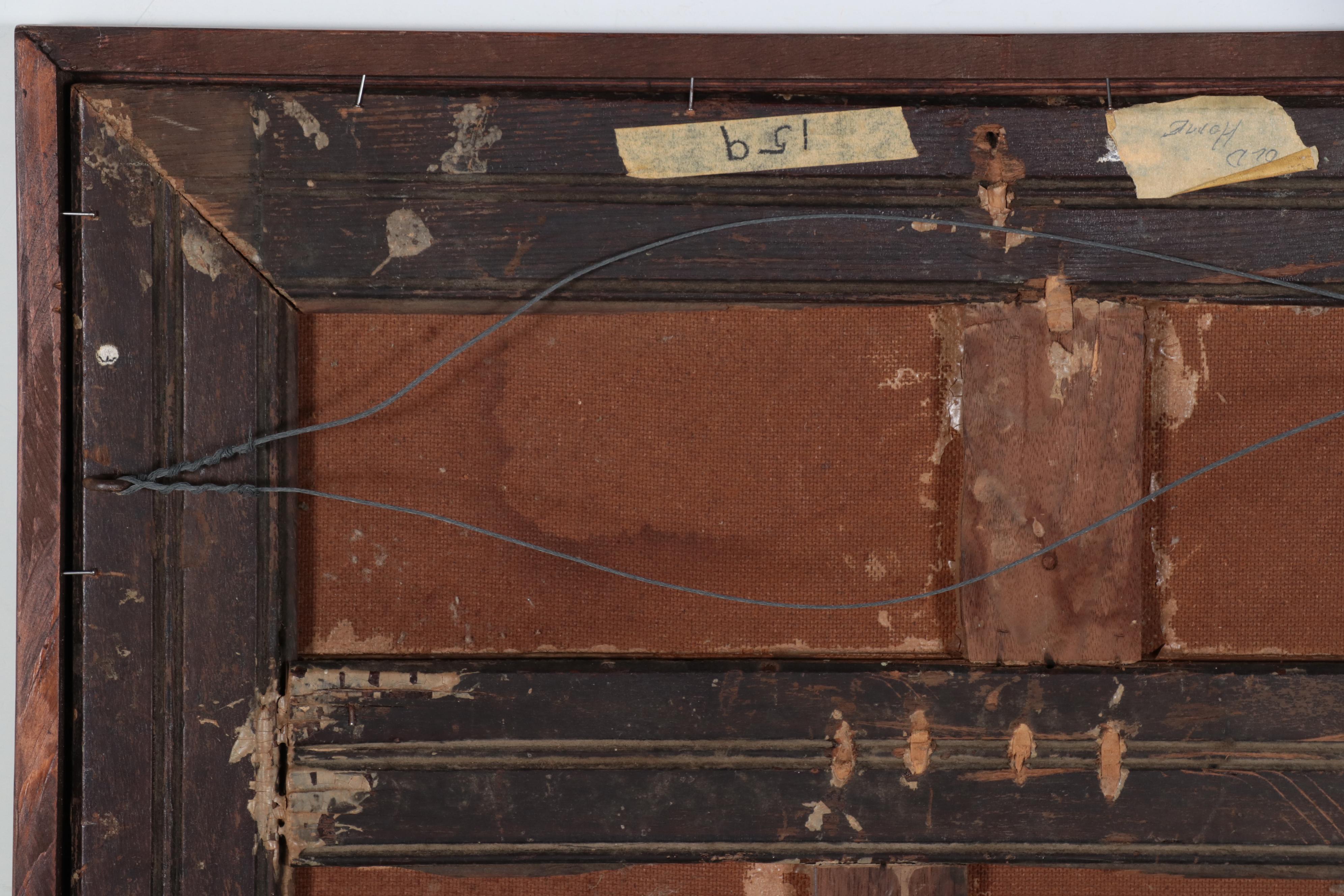 John G. Glancy Folk Art Oil Painting Landscape With House, 1949