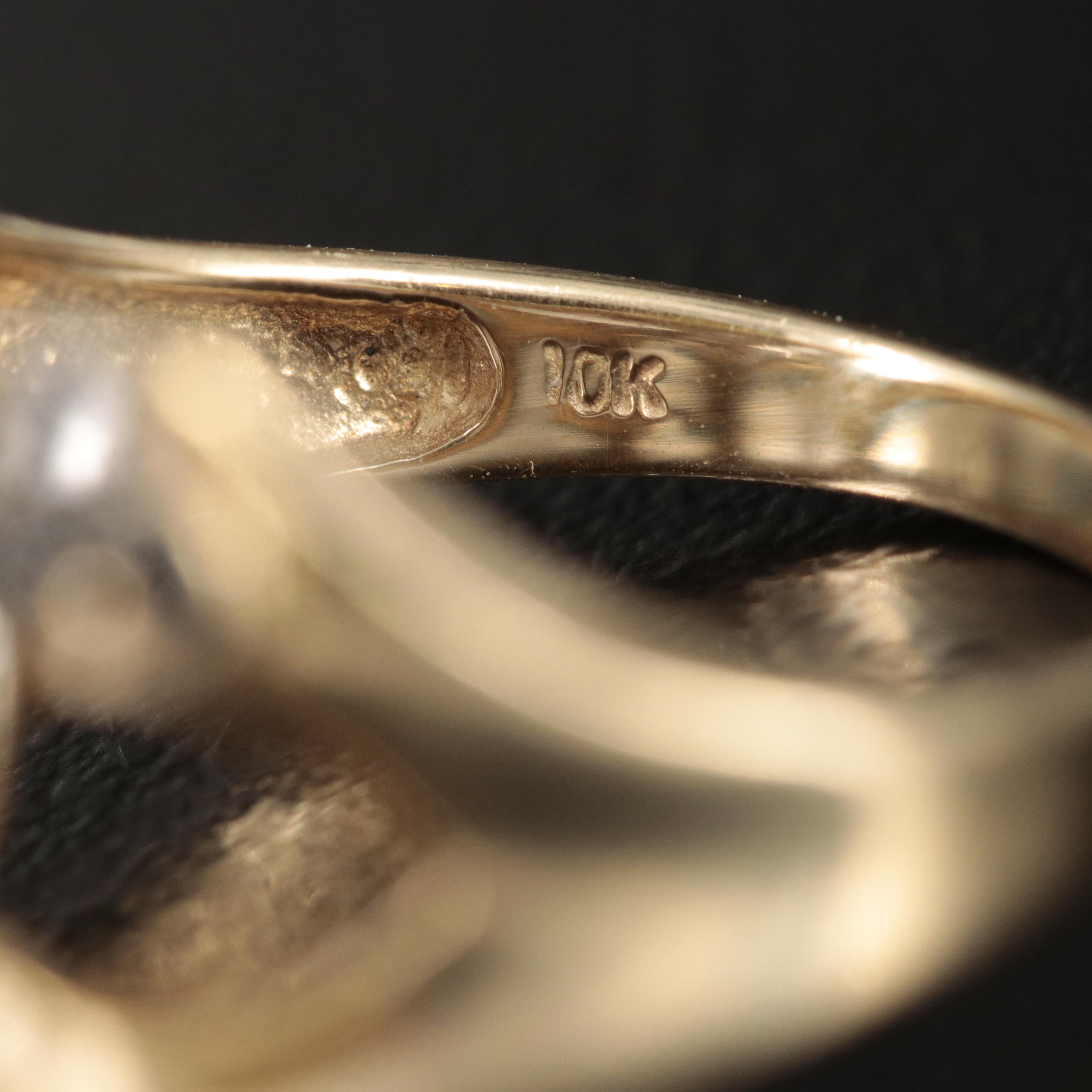 10K Diamond Skull and Crossbones Ring