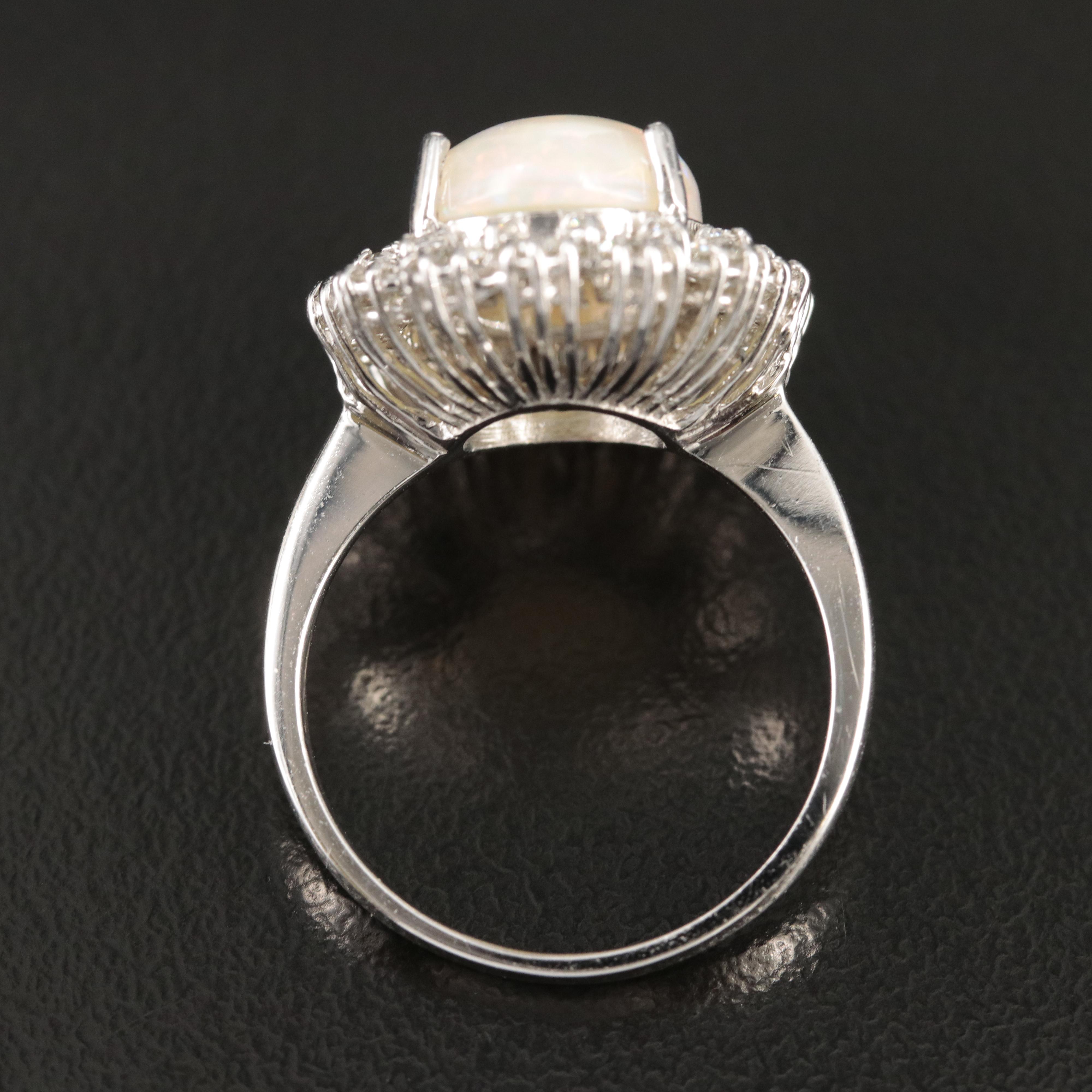 Vintage 14K Opal and 1.47 CTW Diamond Ring